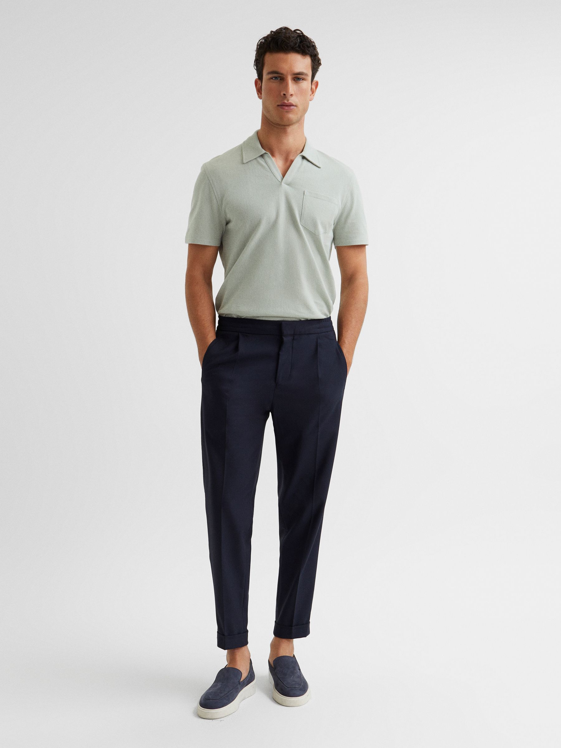 Airtech Open Collar Polo T-Shirt in Rosemary - Image 3 of 6