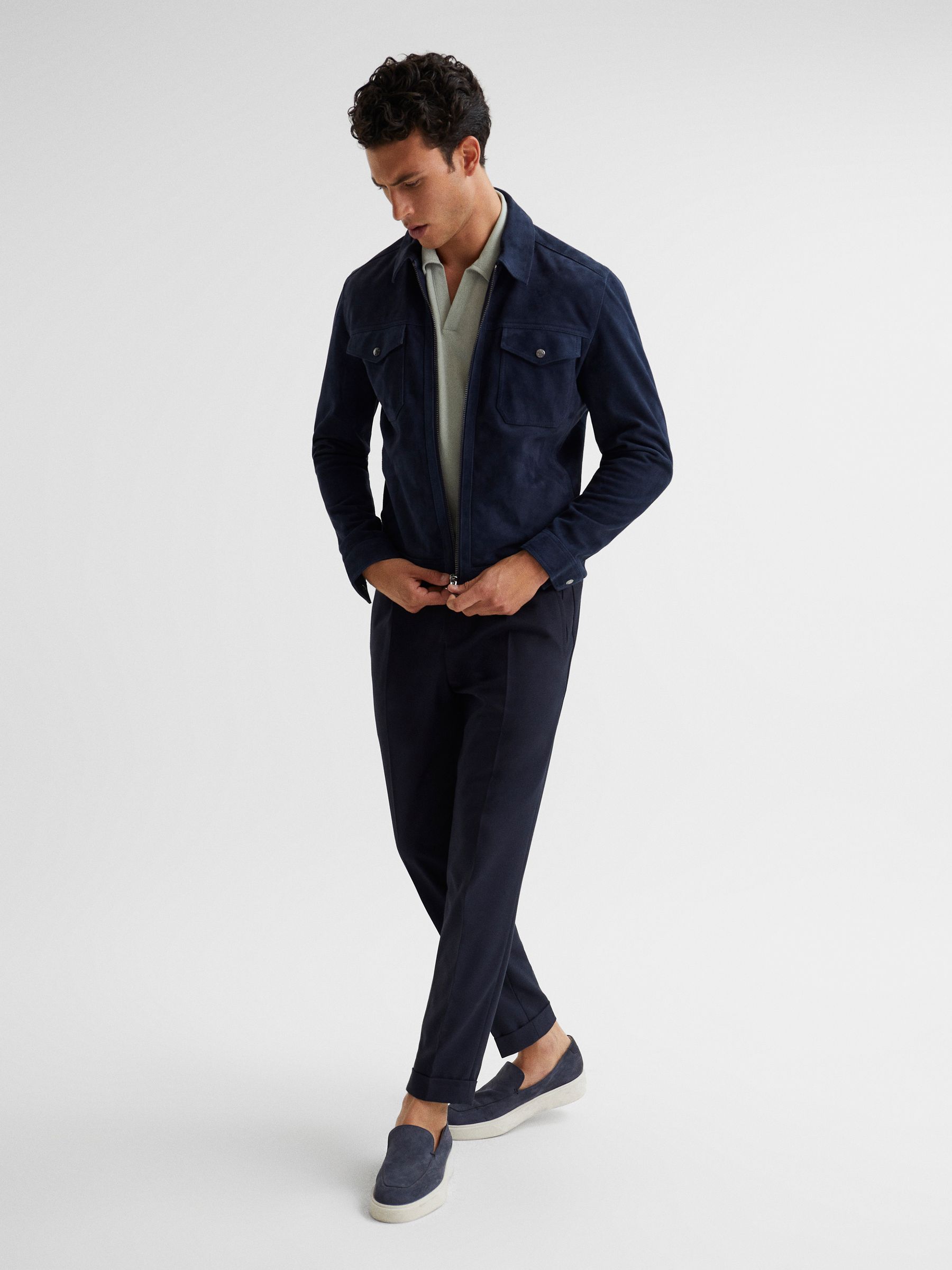 Airtech Open Collar Polo T-Shirt in Rosemary - Image 6 of 6