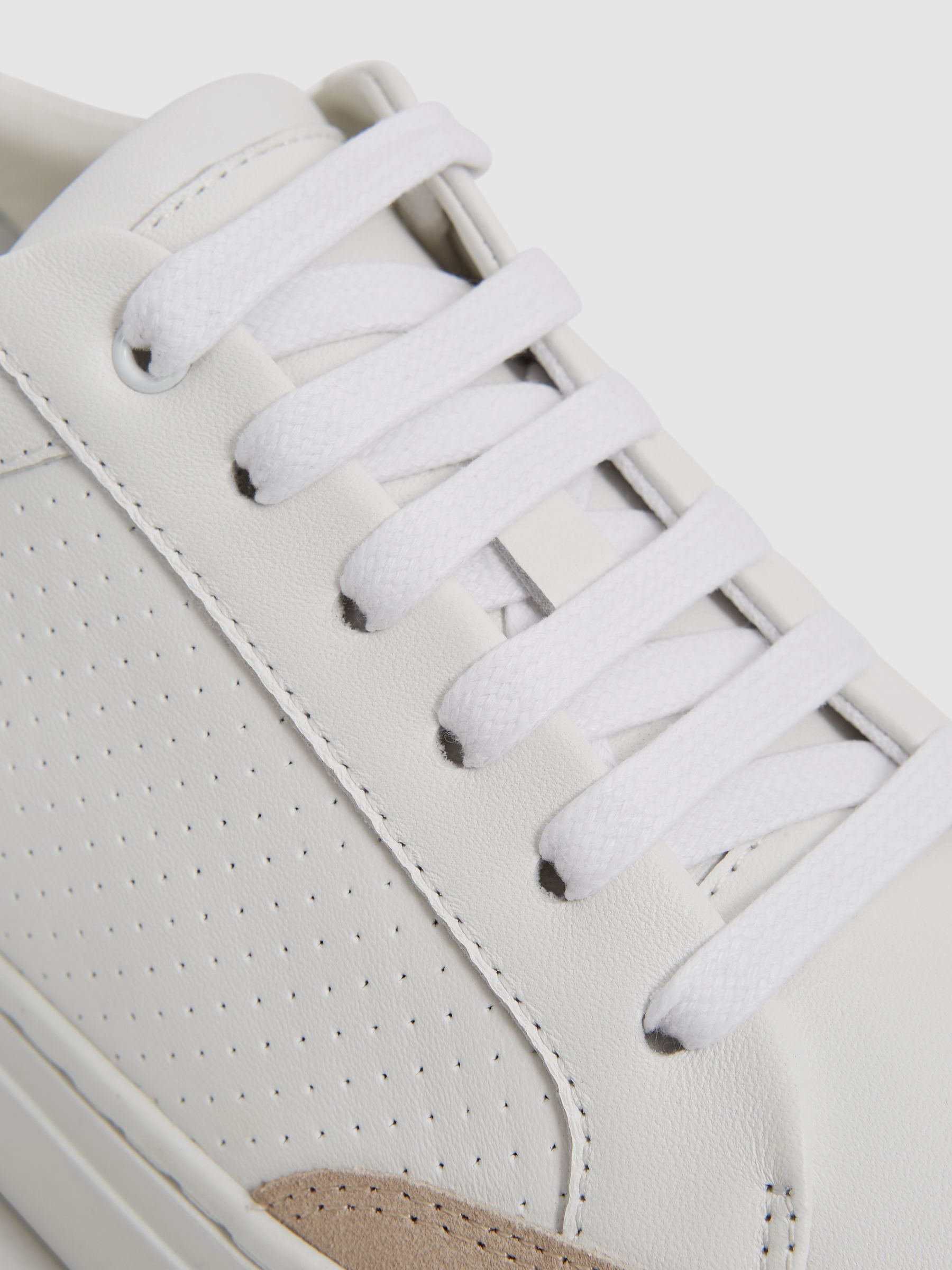 Ashley Gold Leather Suede Low Top Trainers - Image 4 of 6