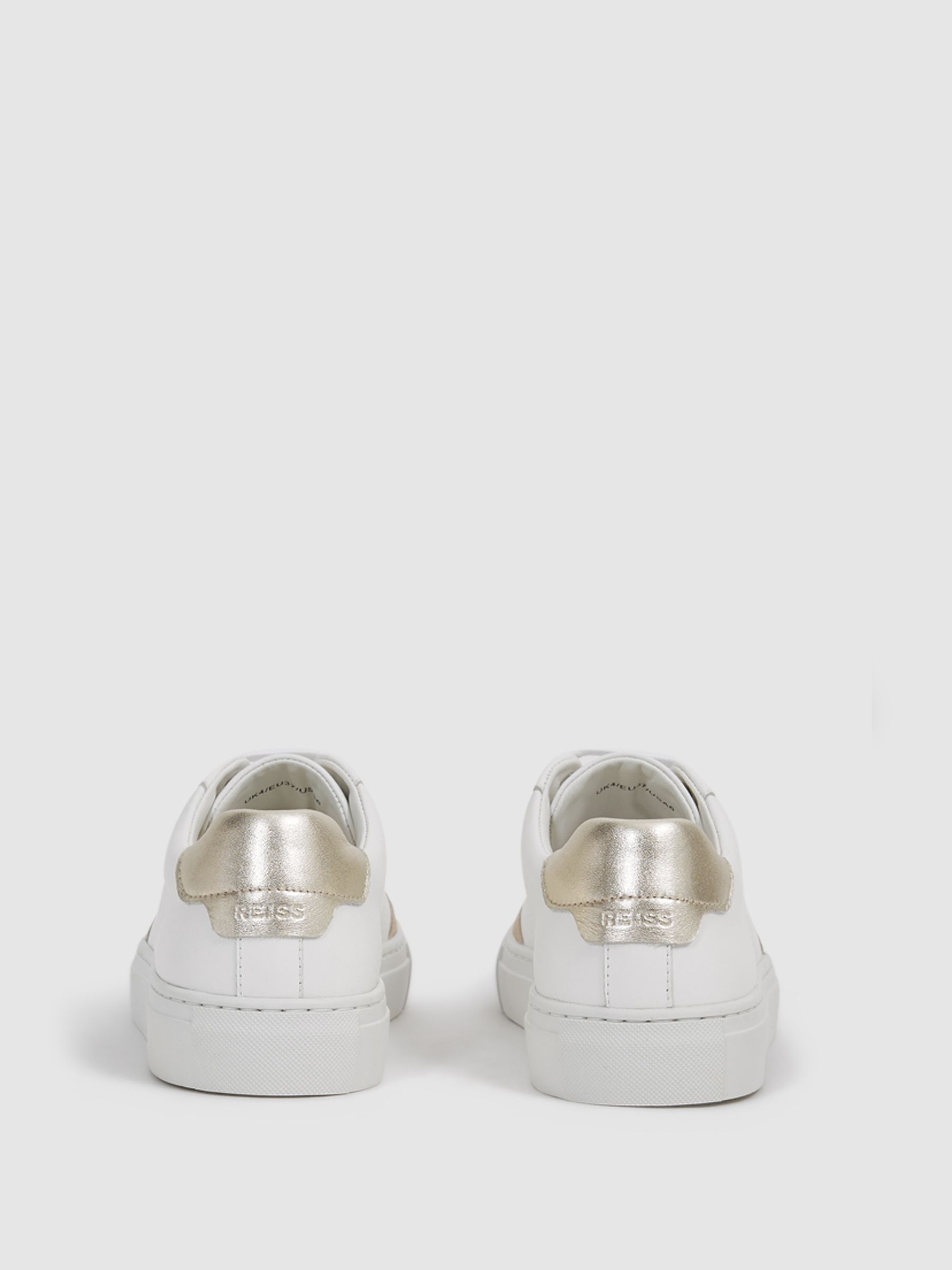Ashley Gold Leather Suede Low Top Trainers - Image 6 of 6