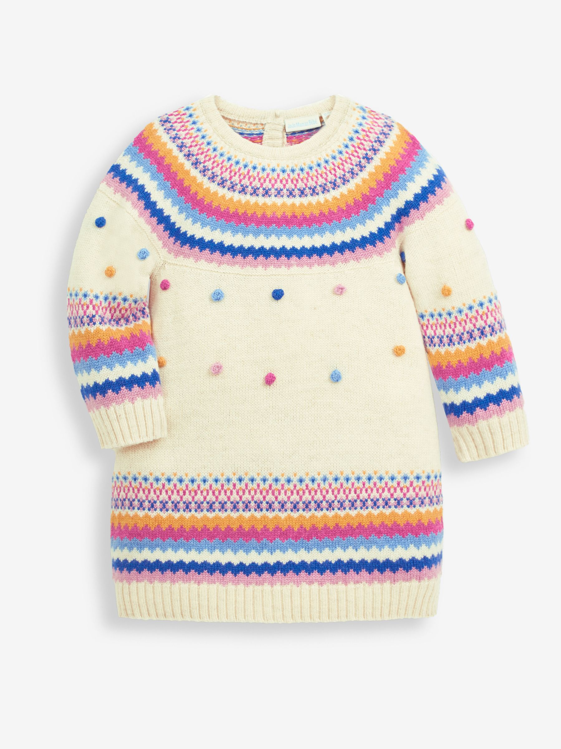 Cream Bright Stripe Knitted Jumper Dress - Image 2 of 3