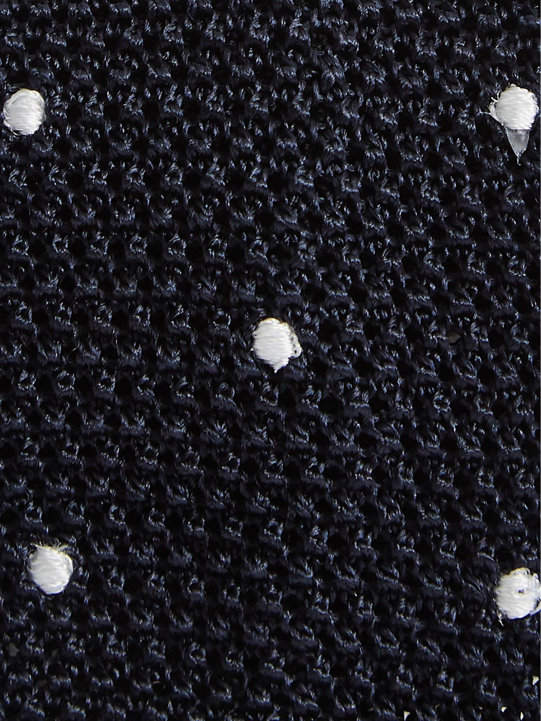 Silk Spotted Tie in Navy - Image 4 of 4