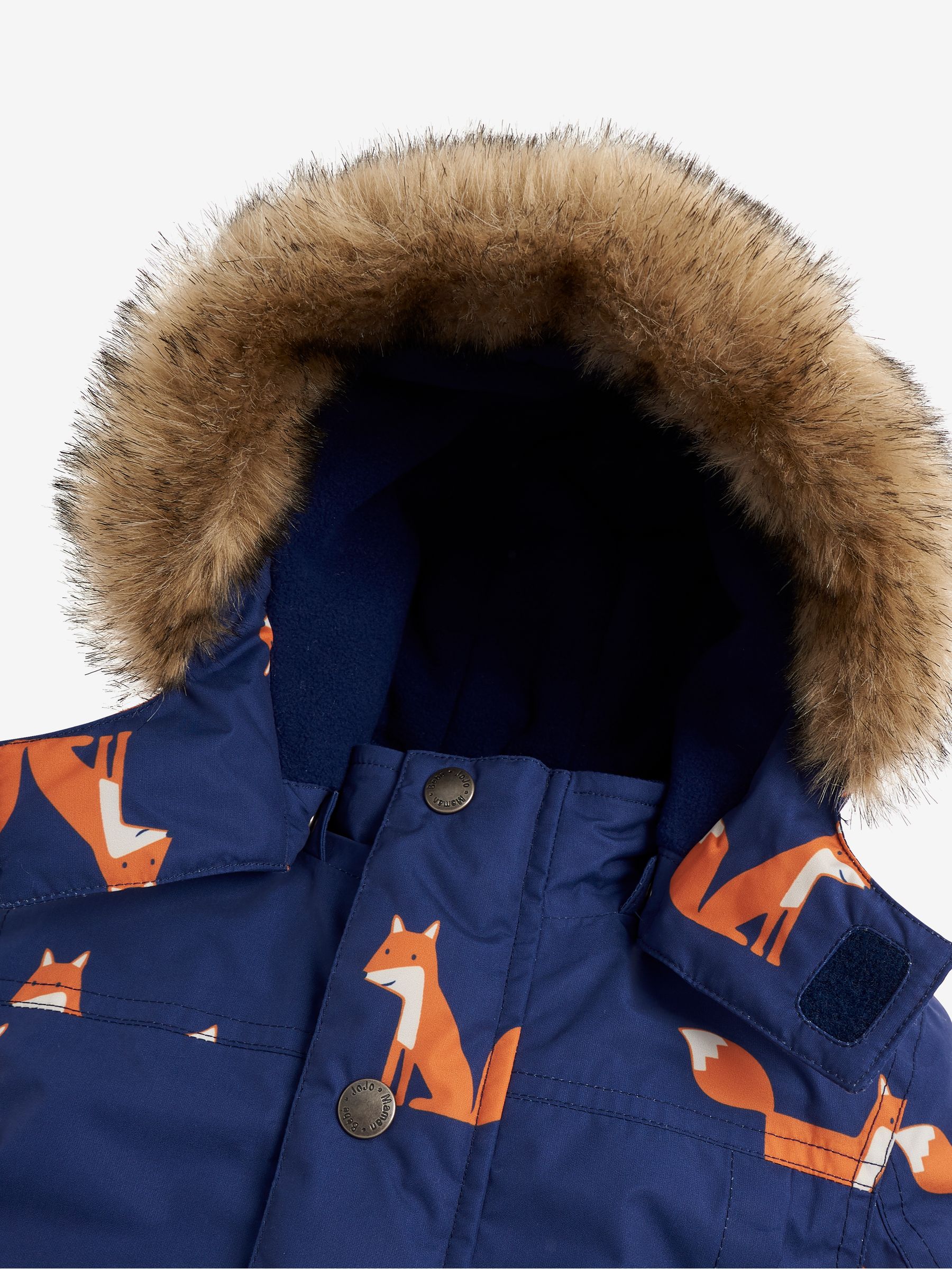Navy Blue Fox Printed Parka - Image 2 of 6