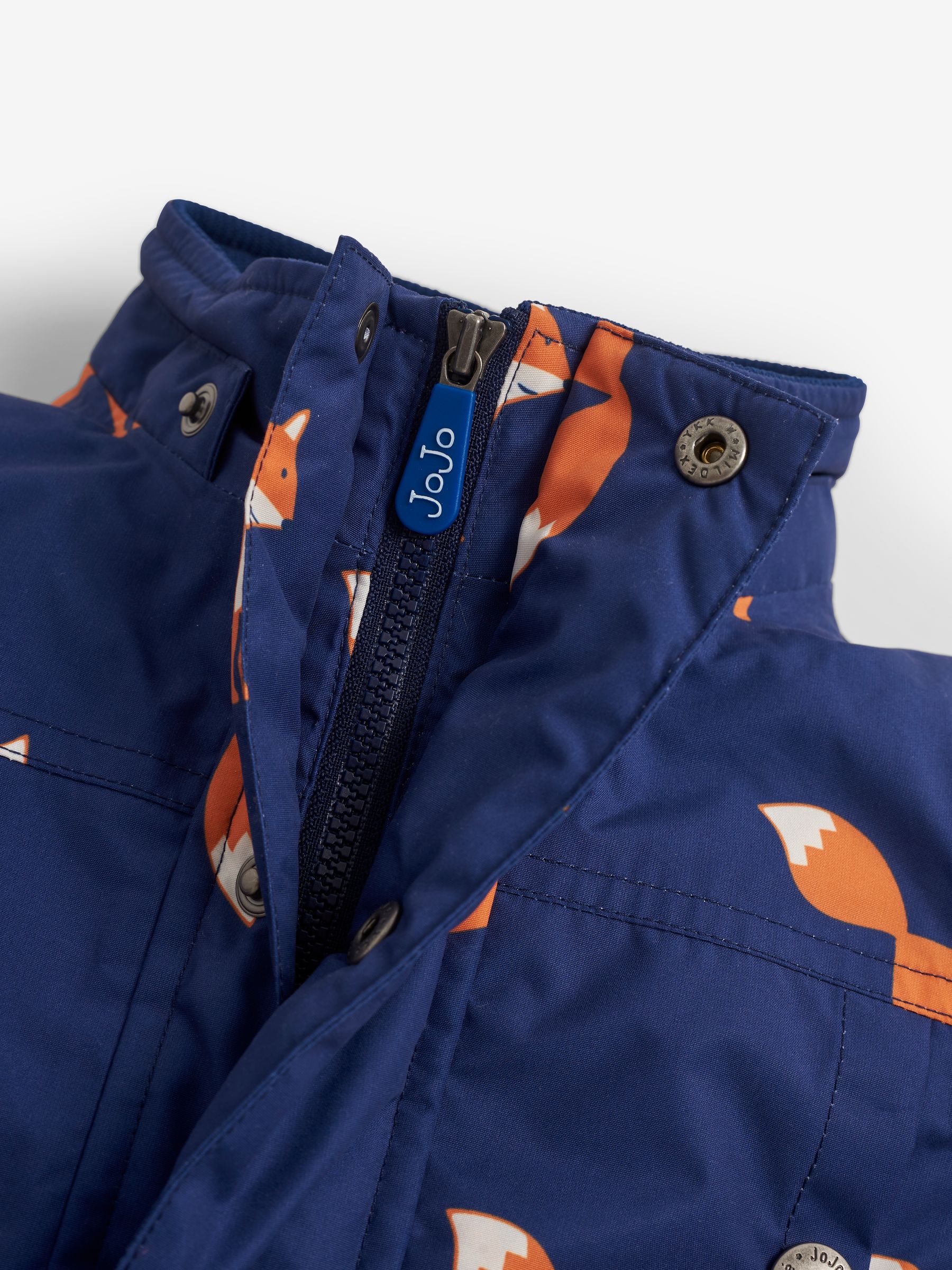 Navy Blue Fox Printed Parka - Image 3 of 6