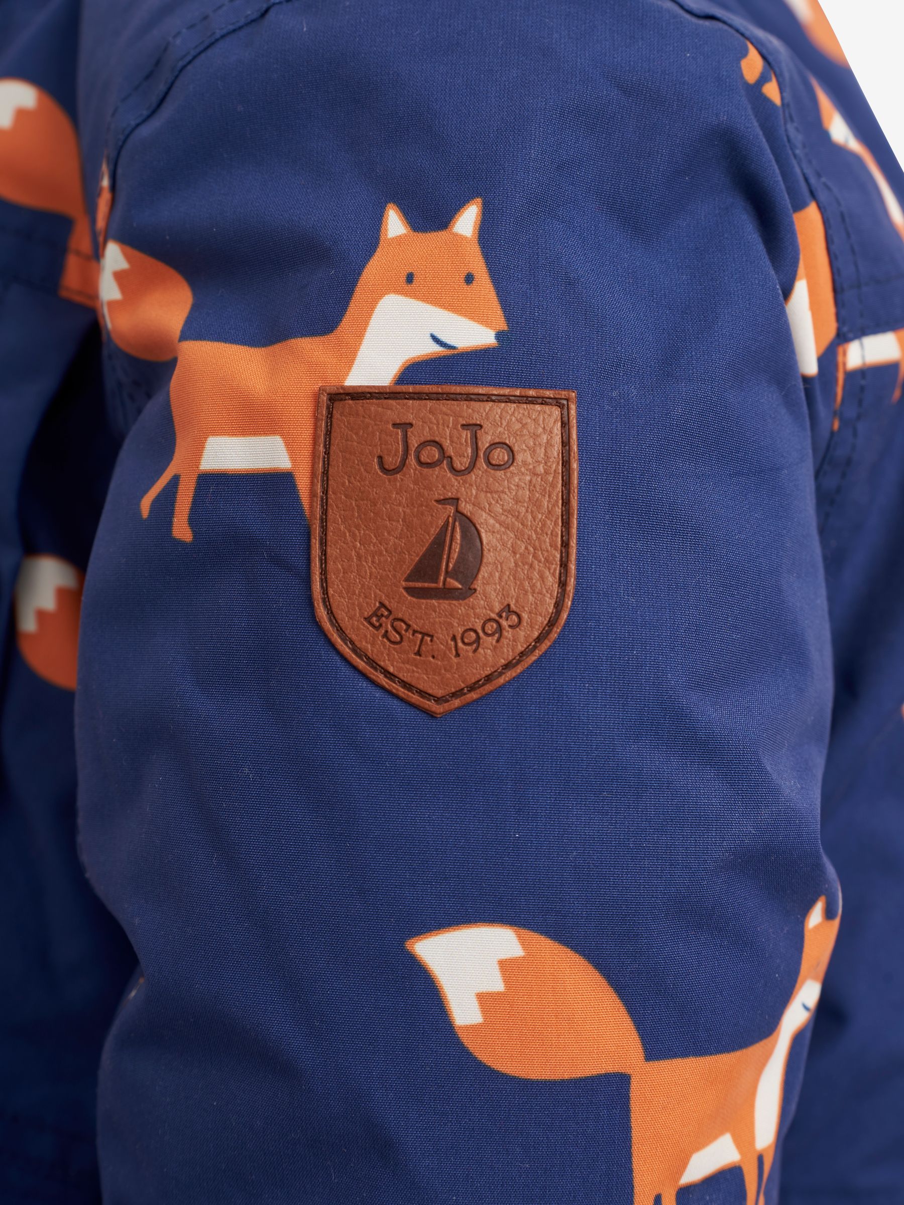Navy Blue Fox Printed Parka - Image 4 of 6