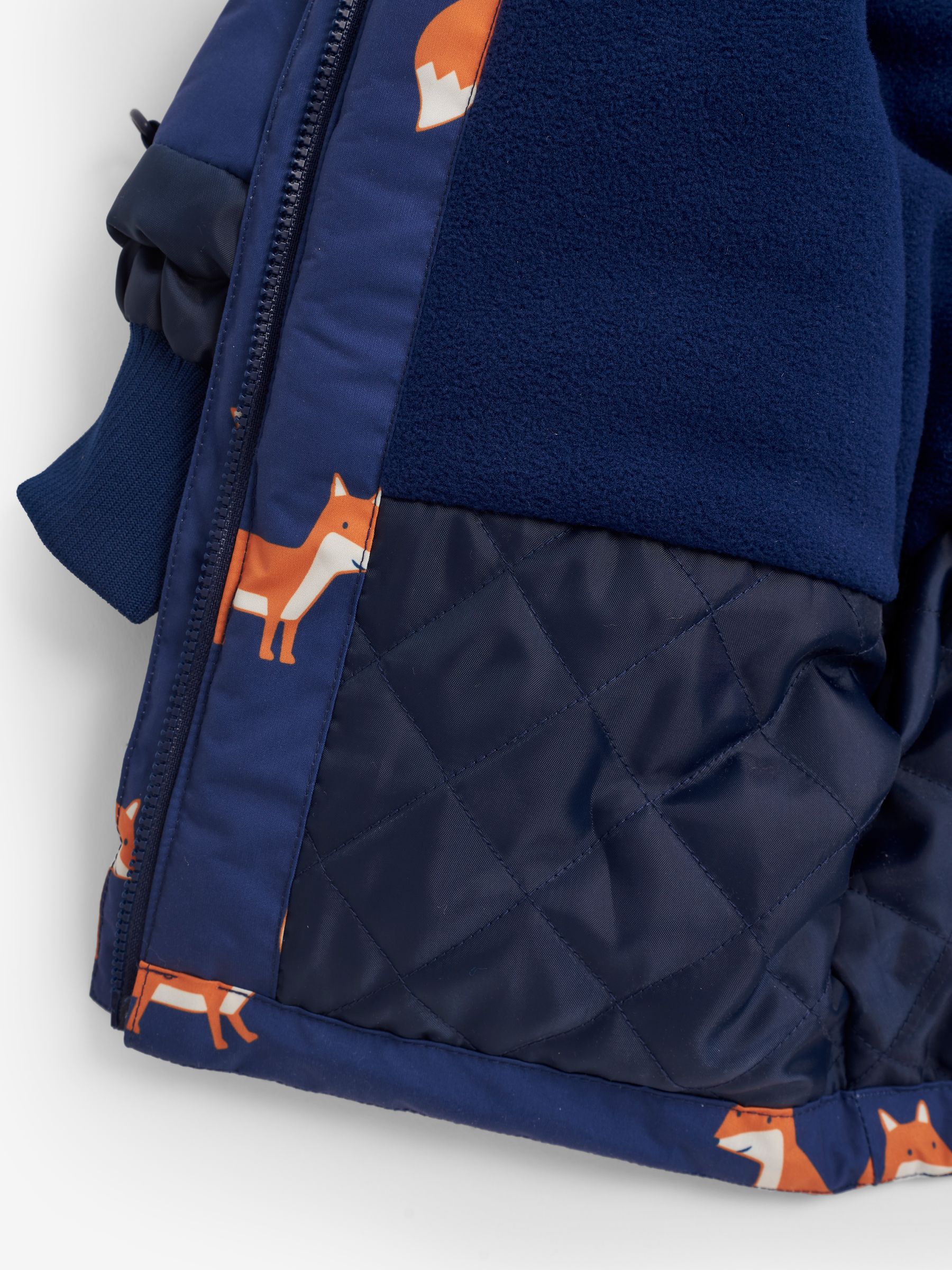 Navy Blue Fox Printed Parka - Image 5 of 6