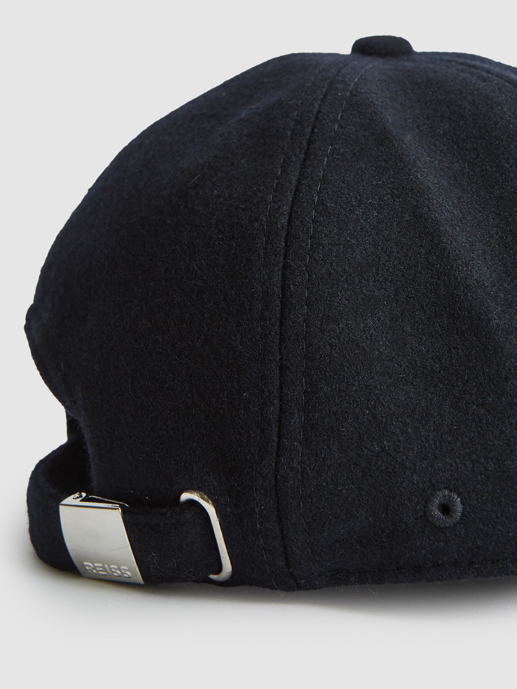 Wool Blend Baseball Cap in Navy - Image 5 of 5