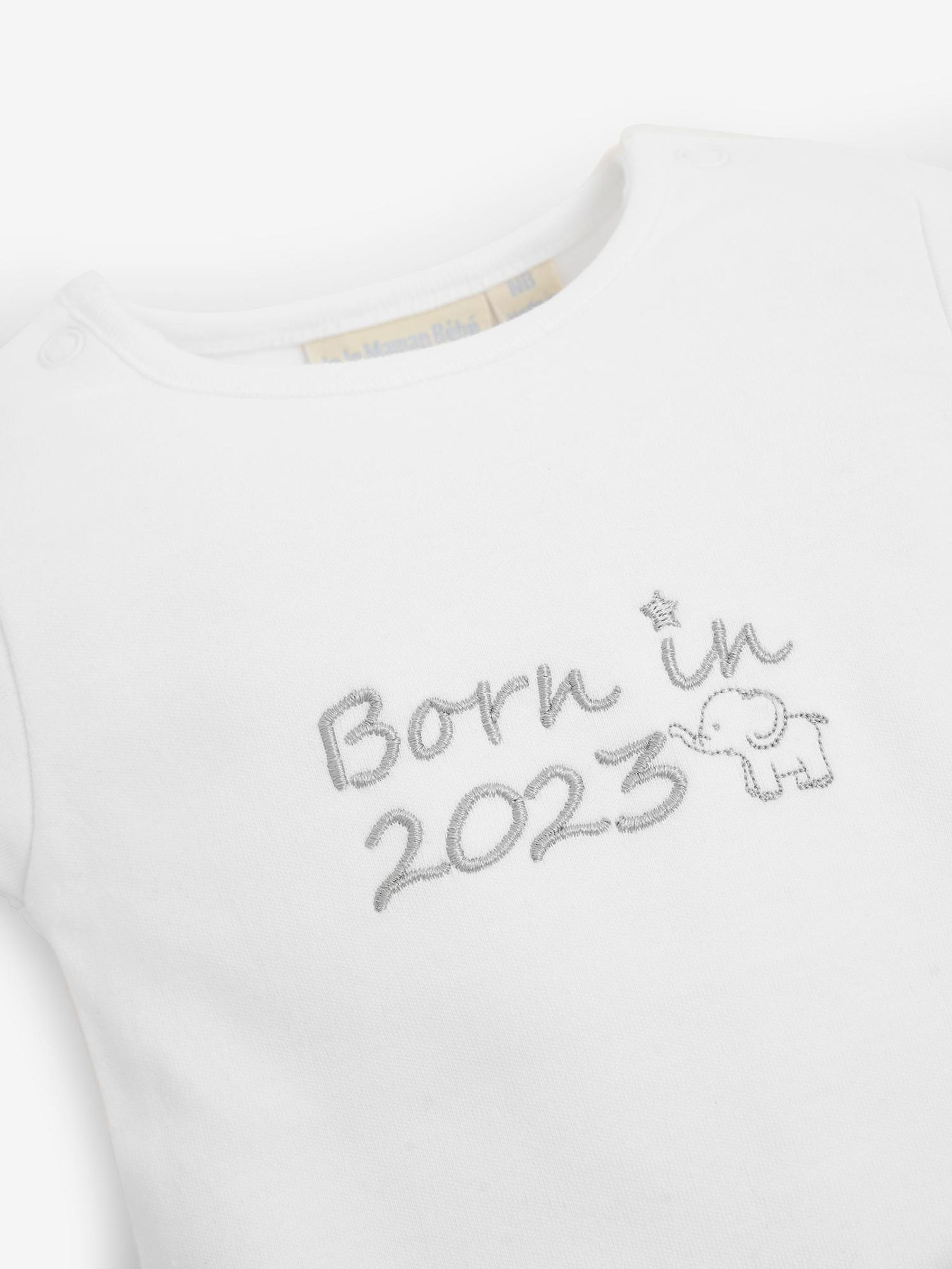 Born in 2023 Embroidered Body in White - Image 2 of 2