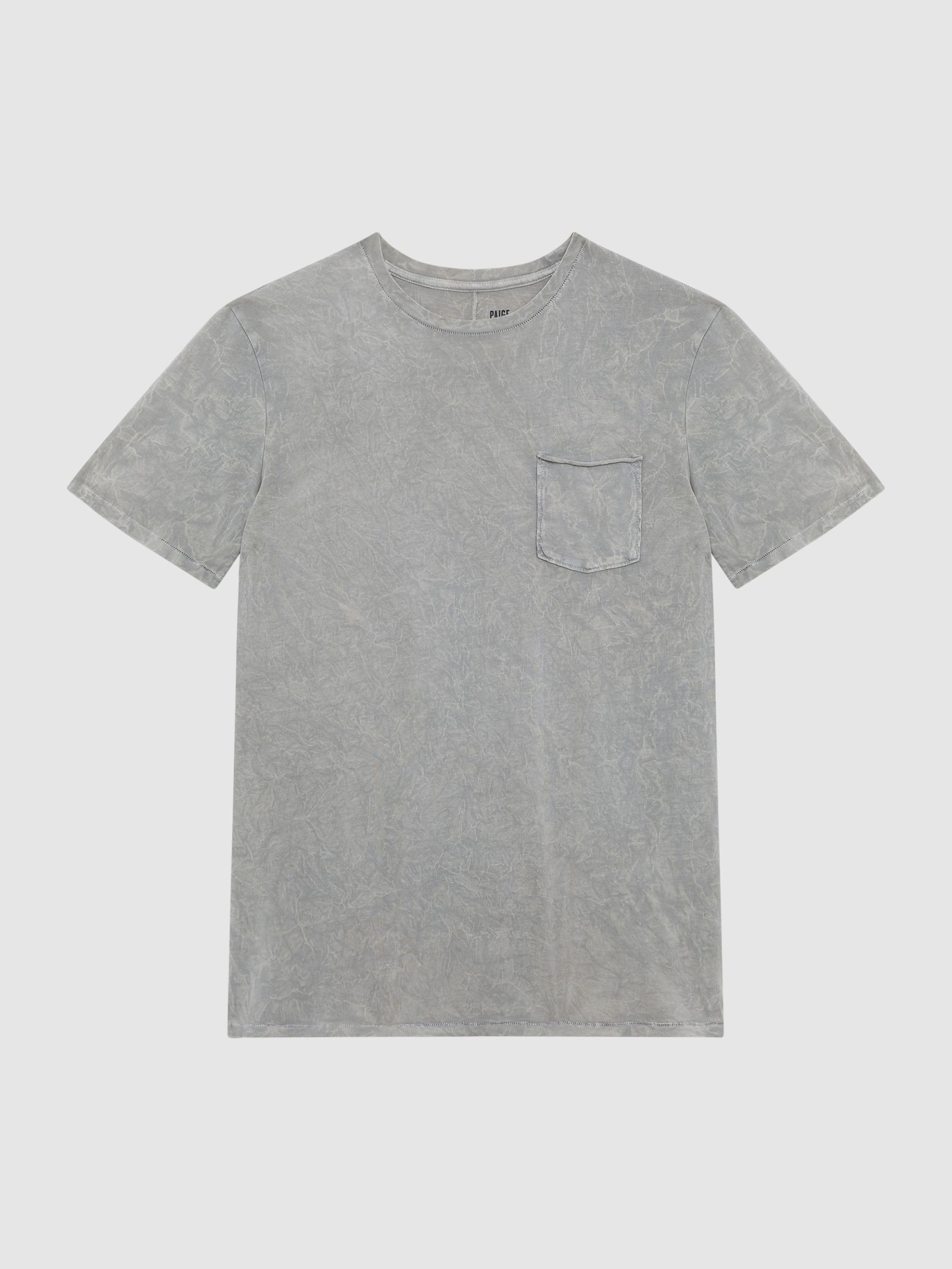PAIGE Patch Pocket Acid Wash T-Shirt in Vintage Coastal Cloud - Image 2 of 6 PAIGE Patch Pocket Acid Wash T-Shirt in Vintage Coastal Cloud - Image 2 of 6