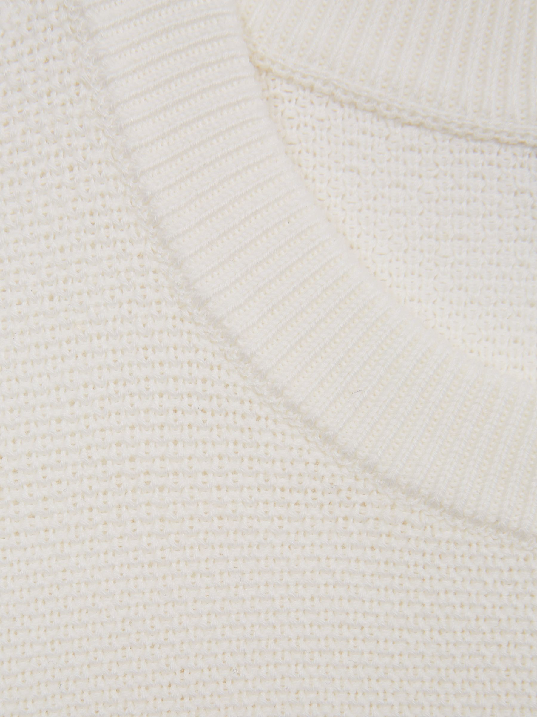 Senior Stitch Interest Crew Neck Jumper in White - Image 9 of 9