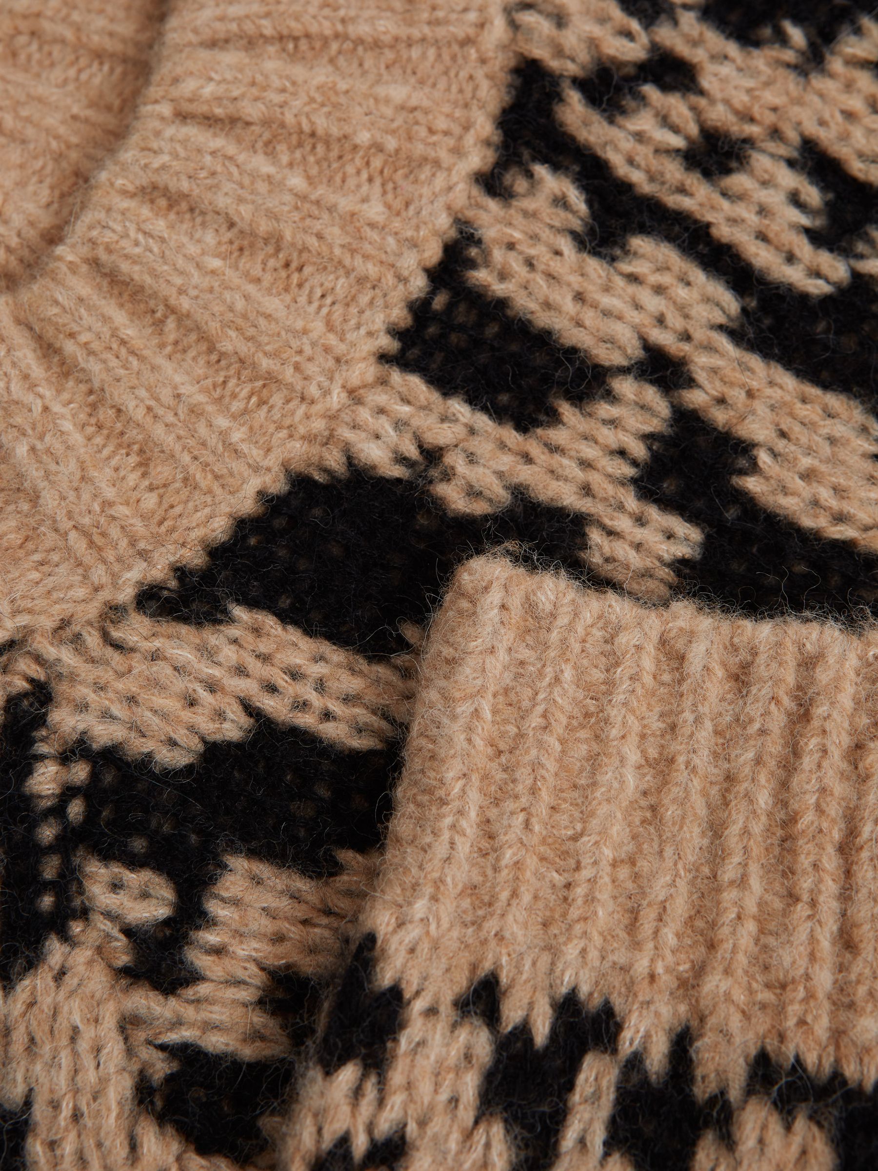Senior Animal Print Wool Blend Jumper in Camel - 圖片 6/6