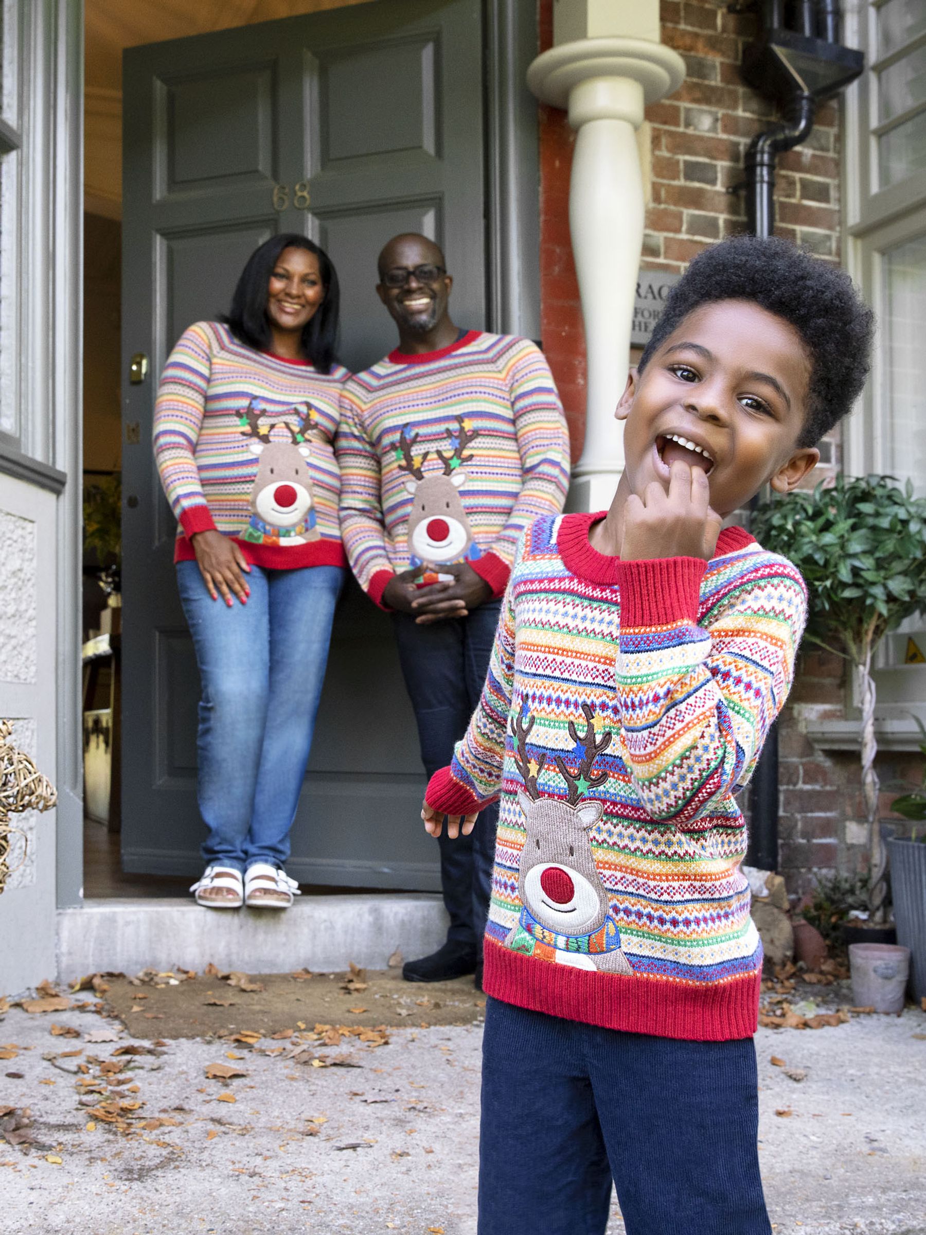 Multi Reindeer Appliqué Fairisle Pattern Jumper - Image 2 of 4