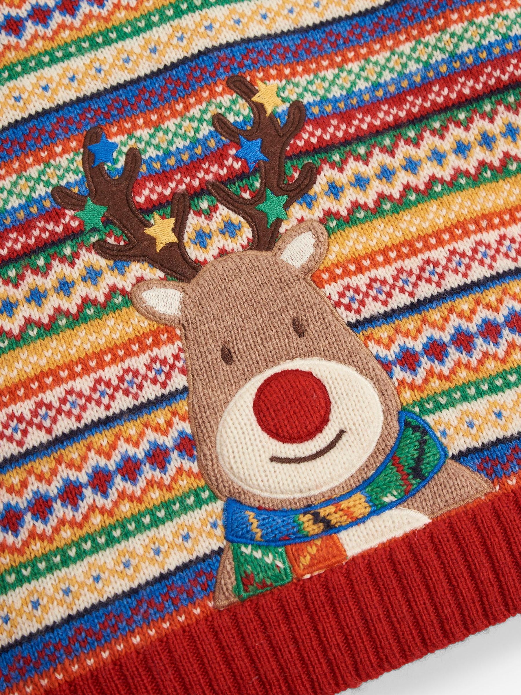 Multi Reindeer Appliqué Fairisle Pattern Jumper - Image 5 of 6