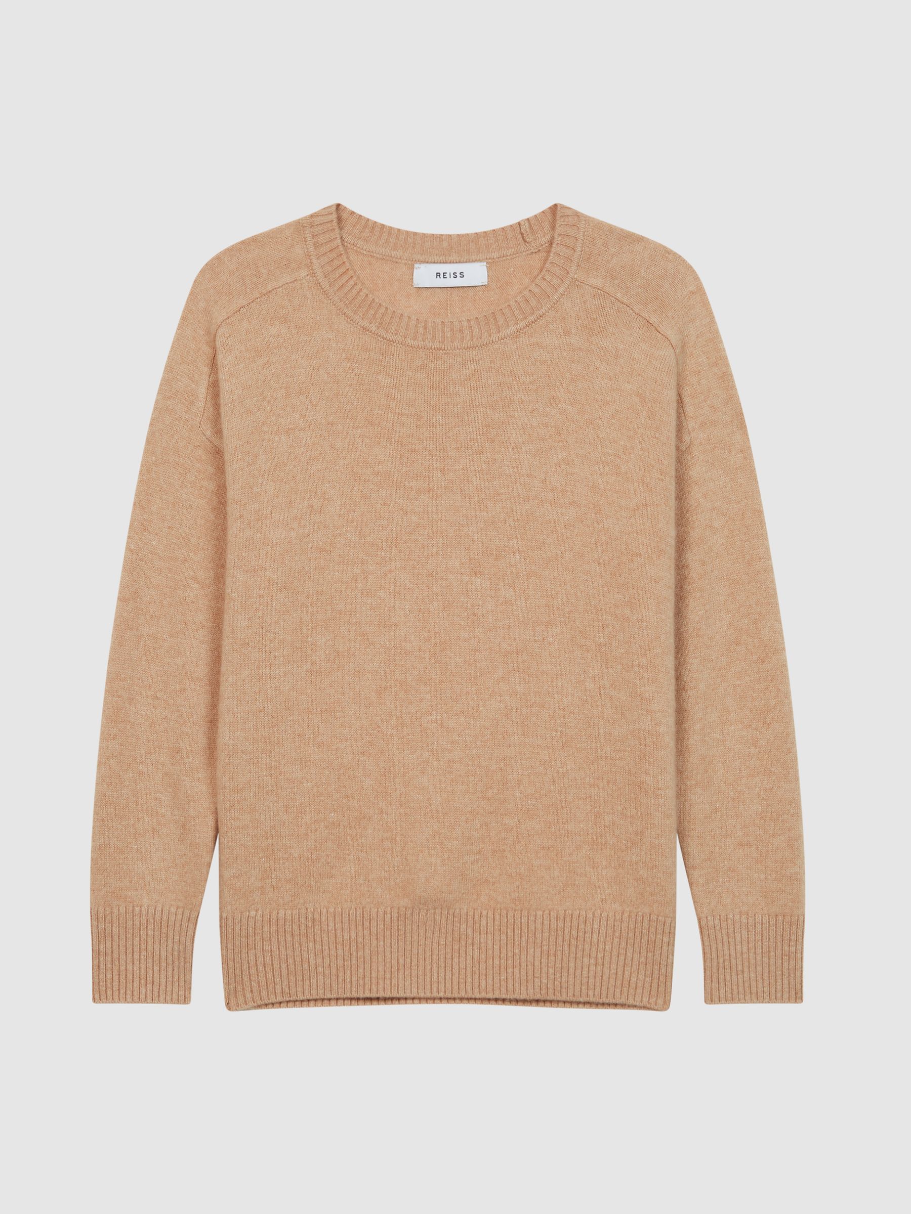 Senior Crew Neck Knitted Jumper in Camel - Image 2 of 7