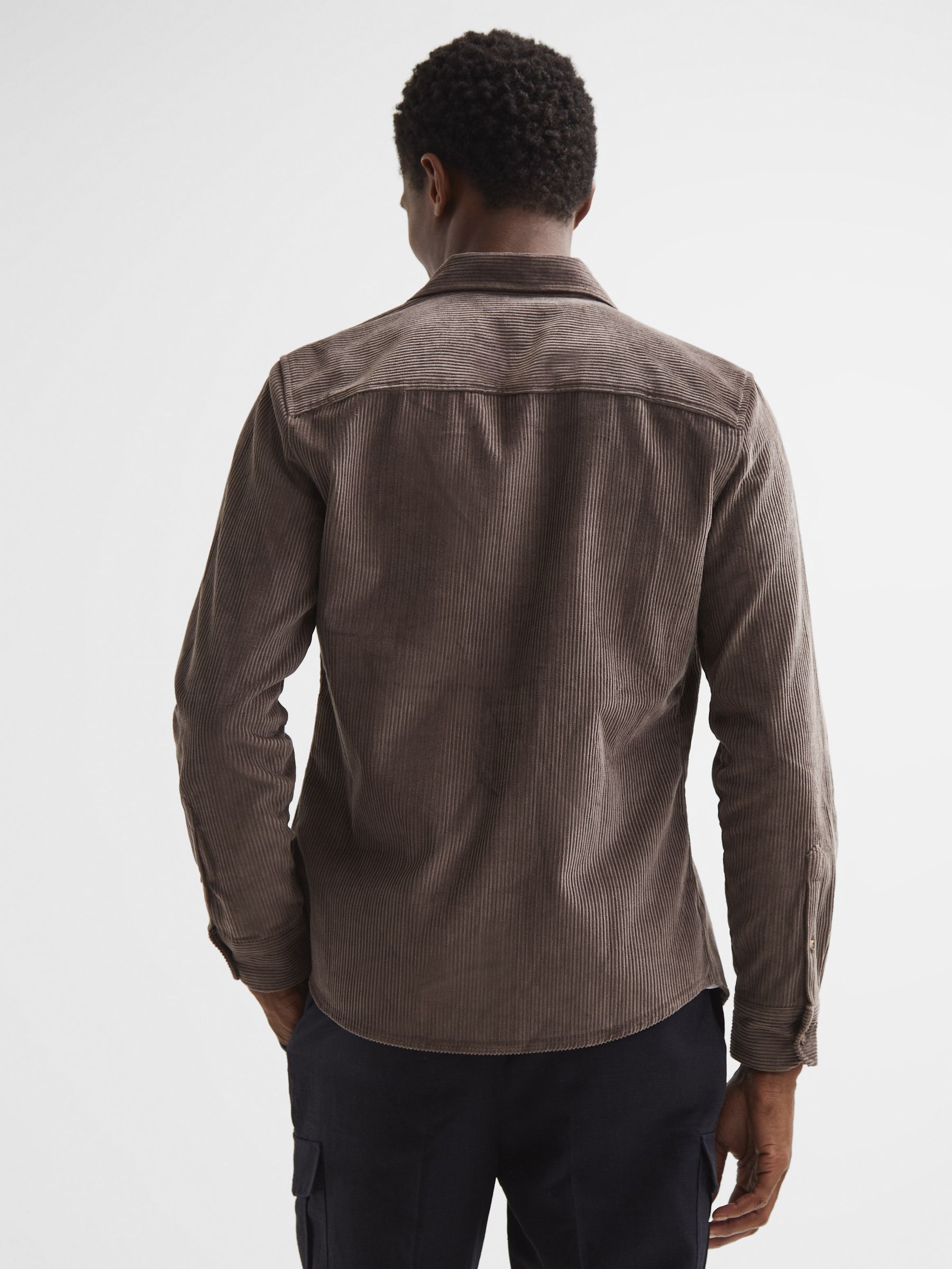 Corduroy Twin Pocket Overshirt in Mocha - Image 5 of 7
