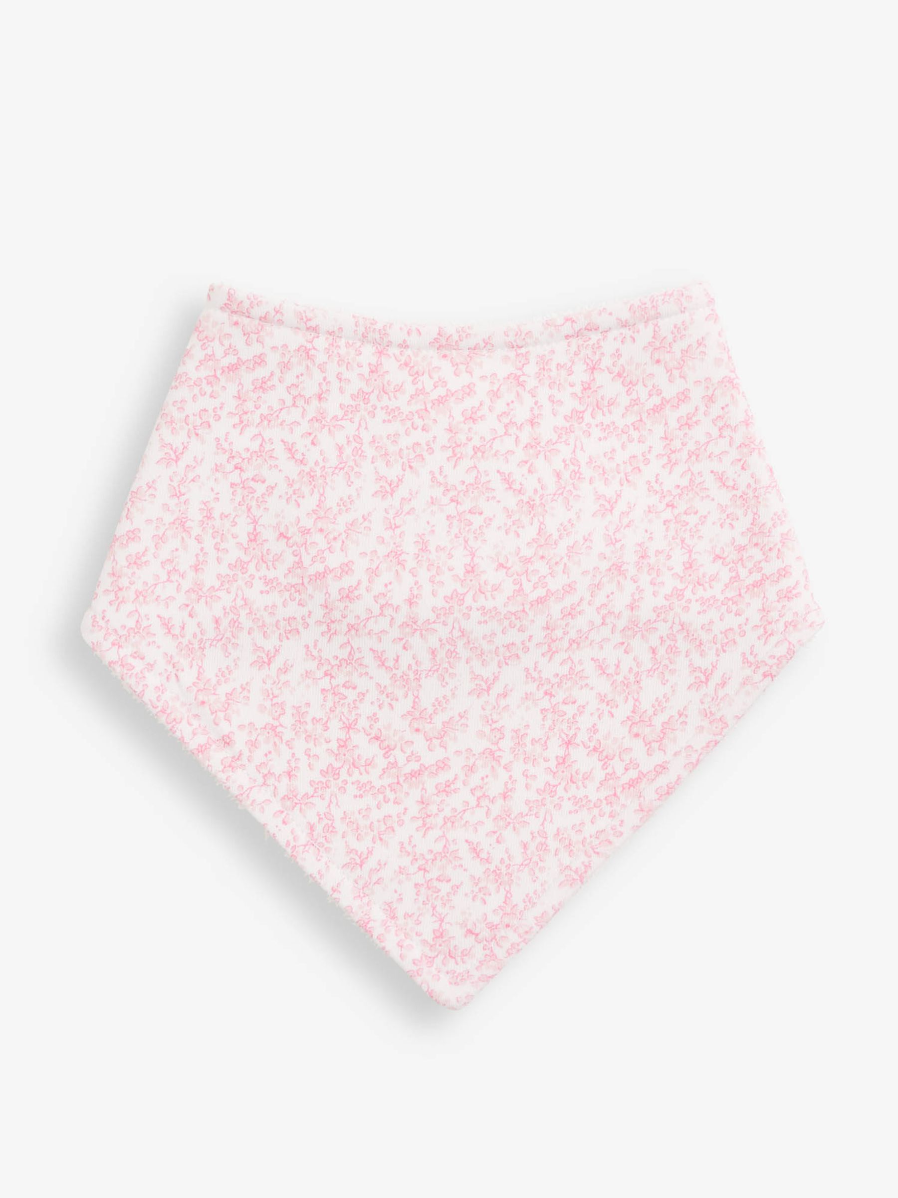 Pink Floral 3-Pack Cotton Baby Dribble Bibs - Image 2 of 4