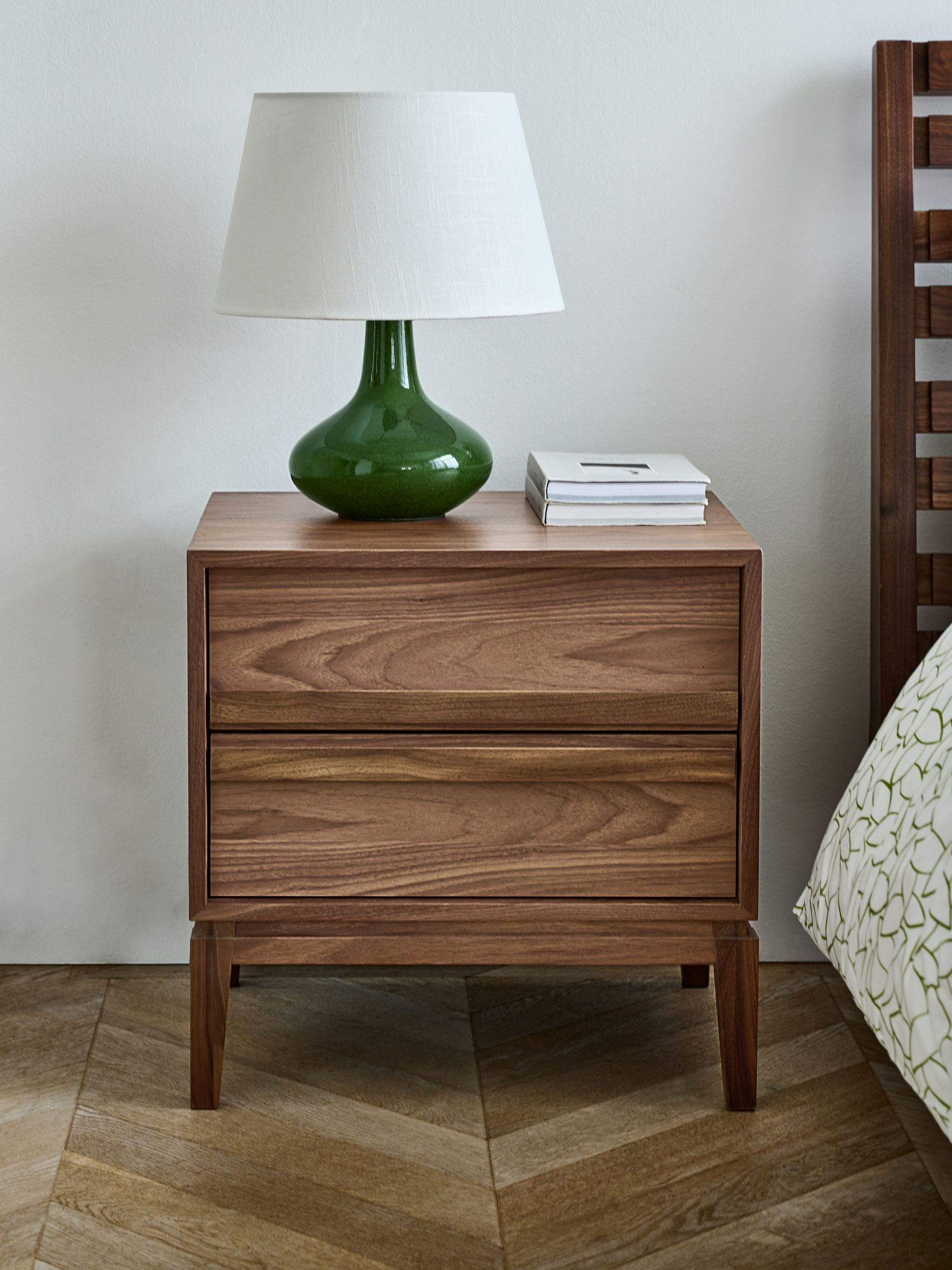 Jasper Conran London Brown 2 Drawer Belgrave Walnut 2 Drawer Bedside - Image 2 of 8