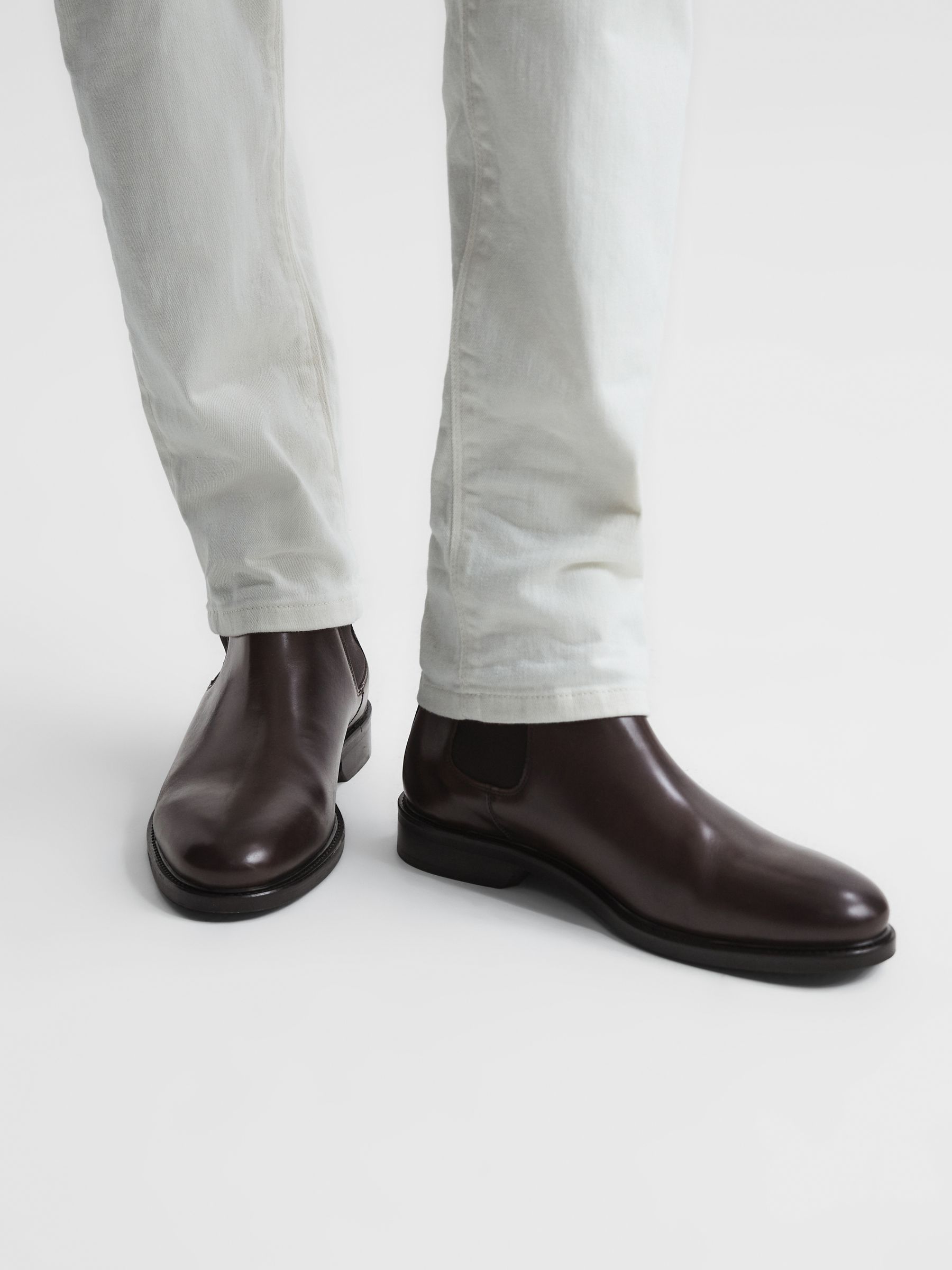 Leather Chelsea Boots in Brown - Image 2 of 6