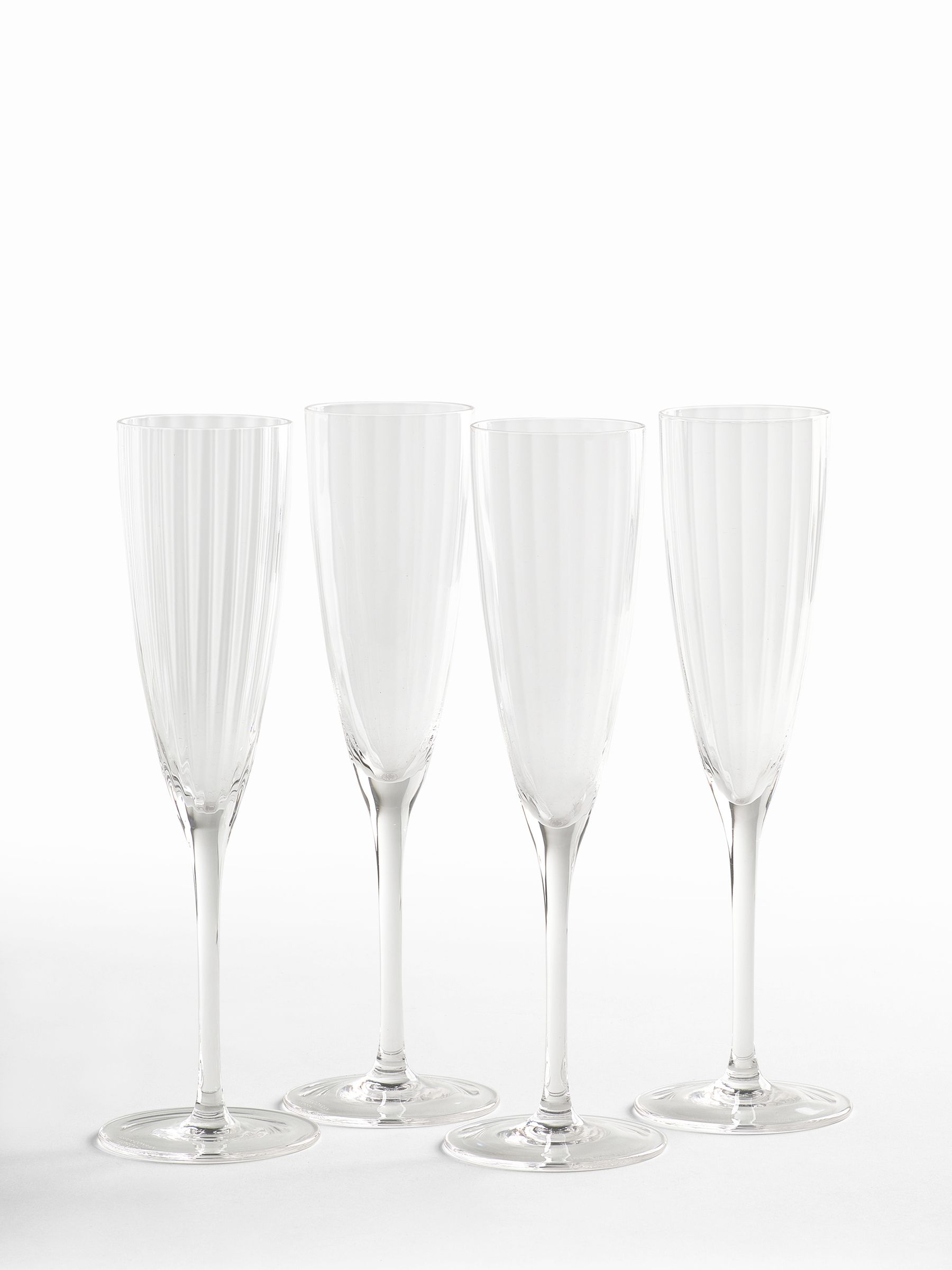 Jasper Conran London Set of 4 Clear Fluted Champagne Flute Glasses - Image 2 of 4