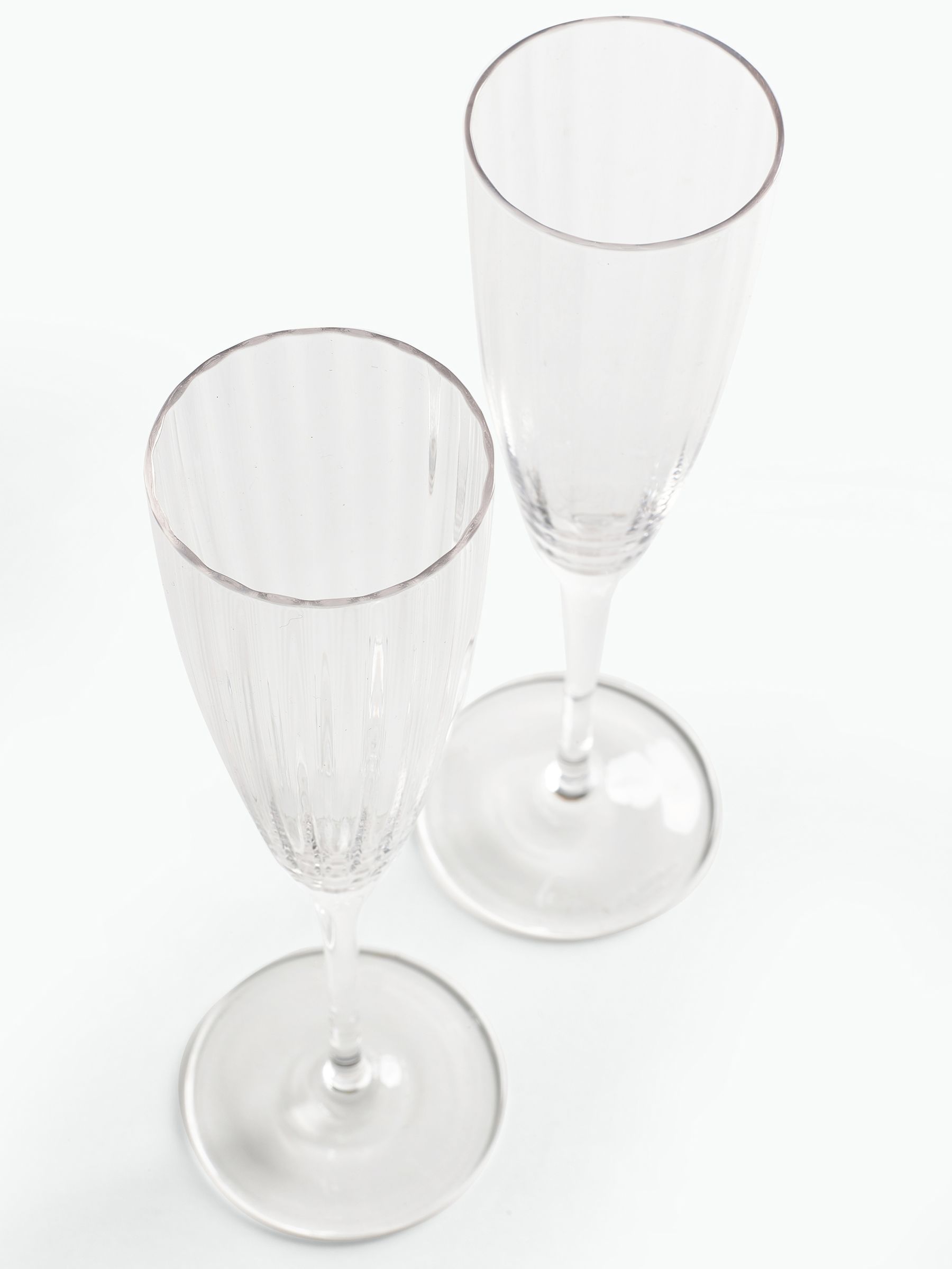 Jasper Conran London Set of 4 Clear Fluted Champagne Flute Glasses - Image 3 of 4