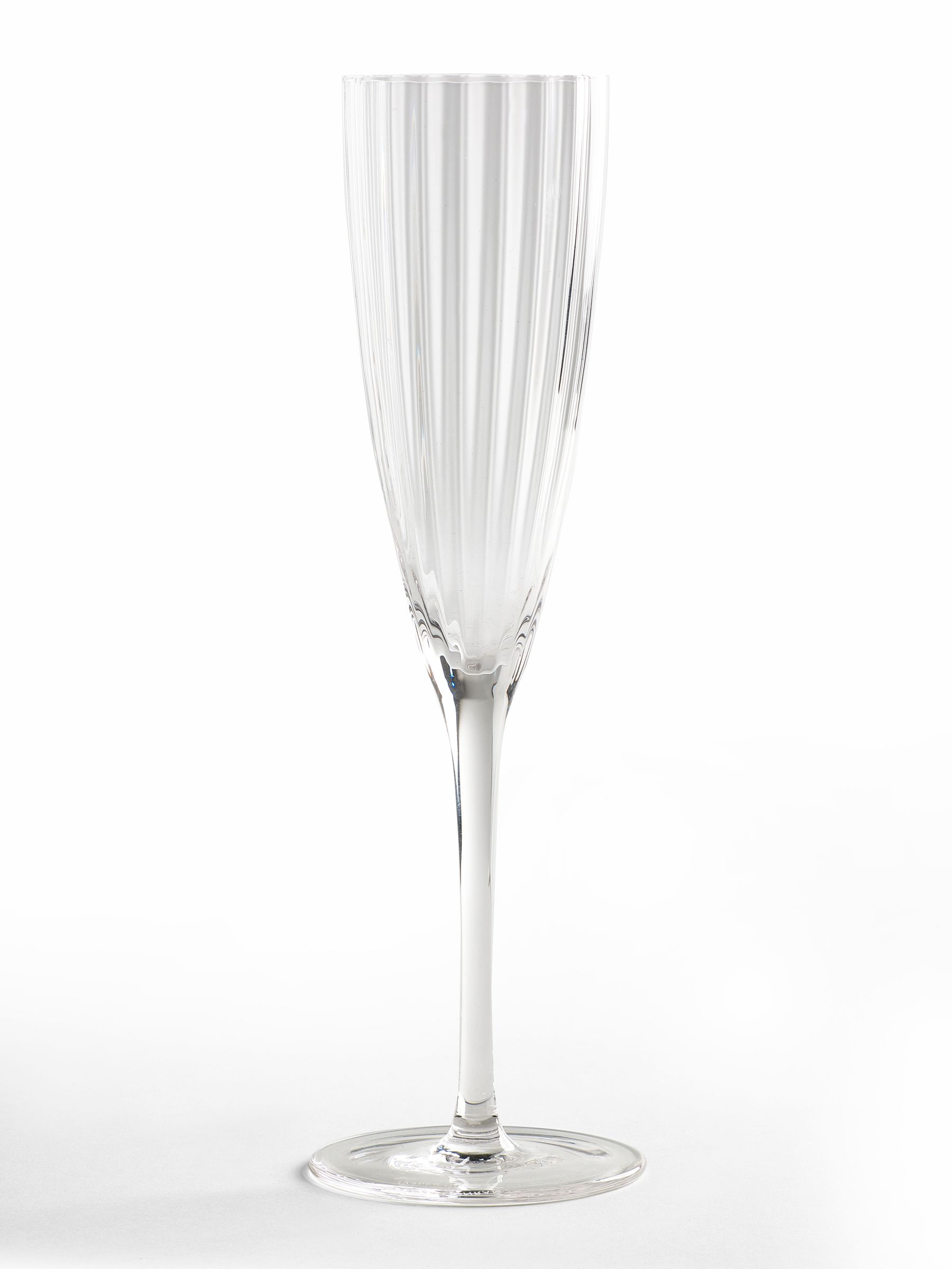 Jasper Conran London Set of 4 Clear Fluted Champagne Flute Glasses - Image 4 of 4