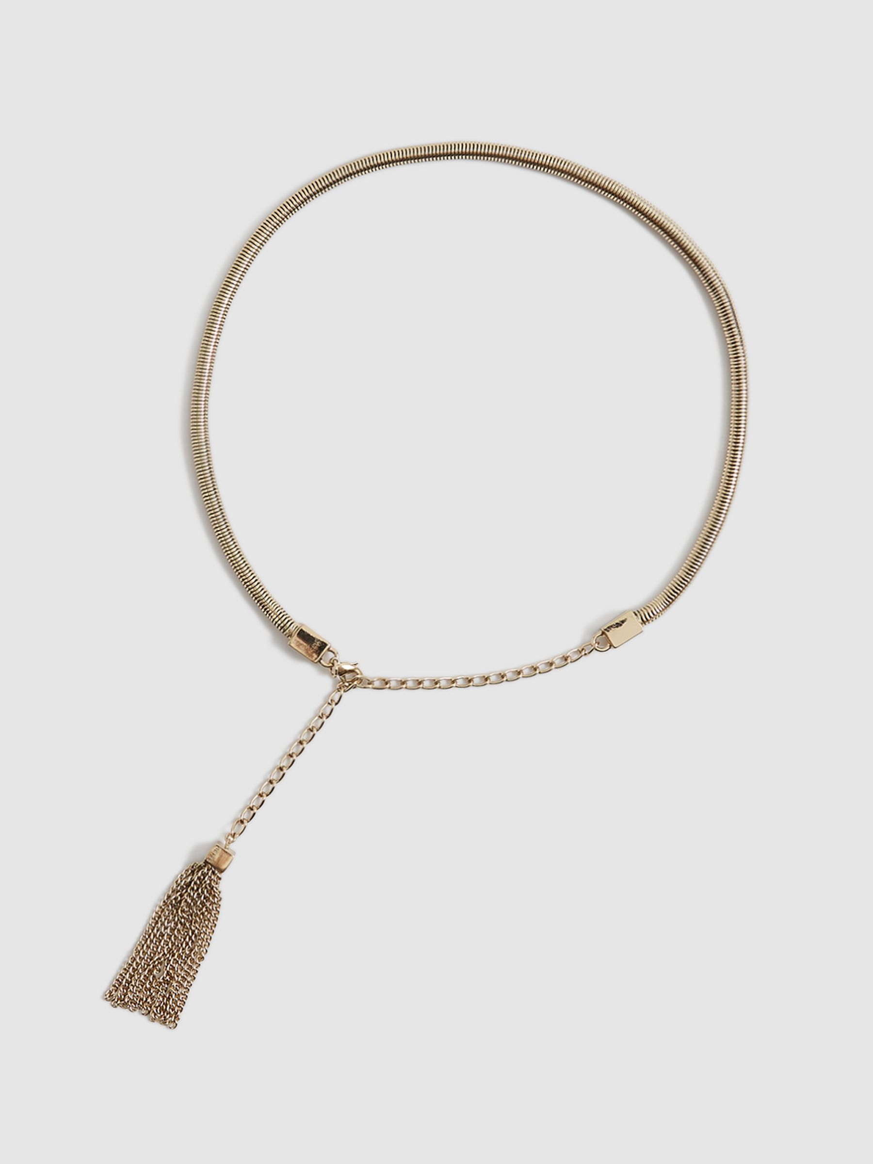 Tubular Snake Chain Gold Belt in Gold - Image 7 of 7