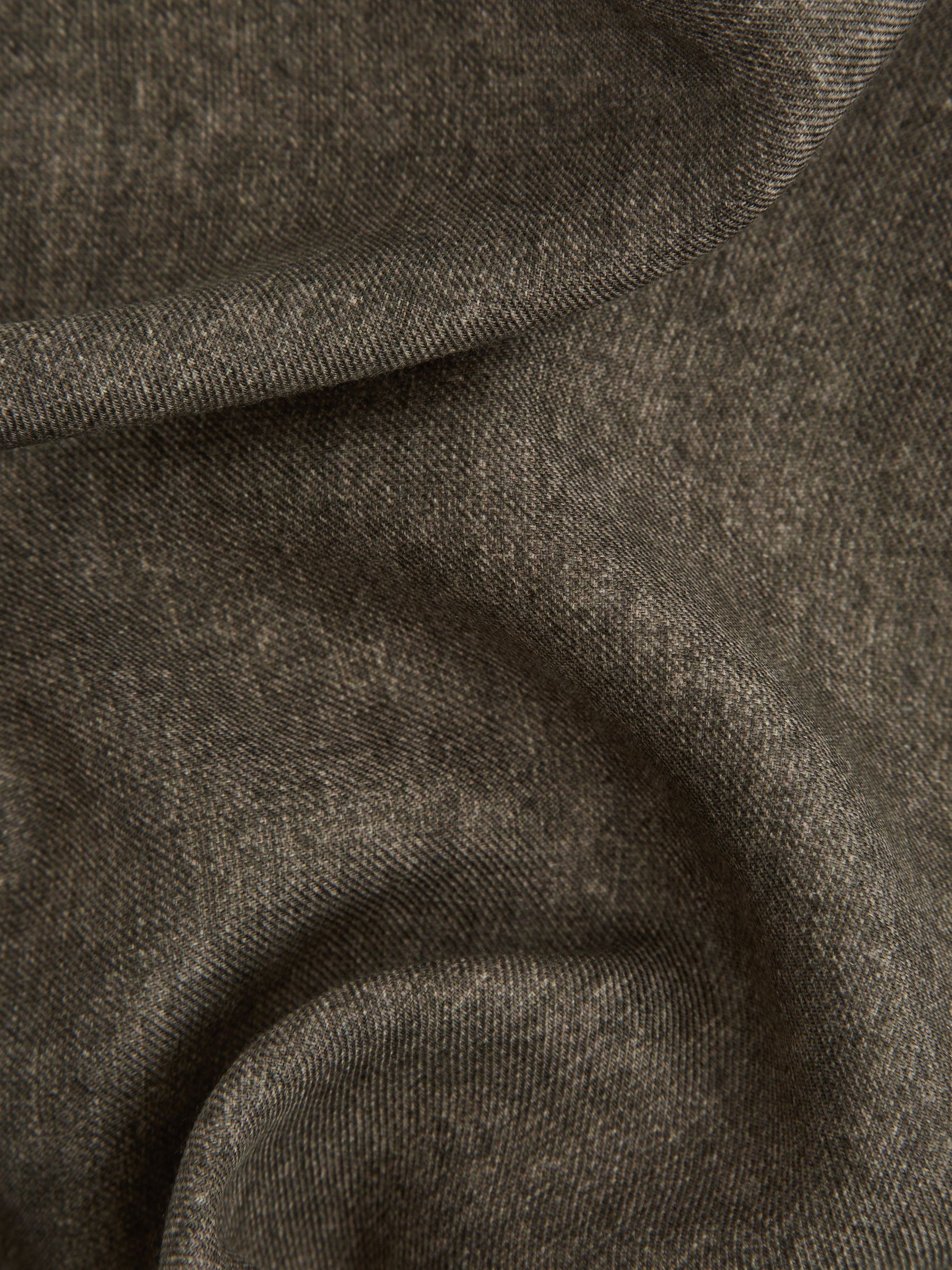 Wool-Silk Blend Pocket Square in Mocha - Image 5 of 5