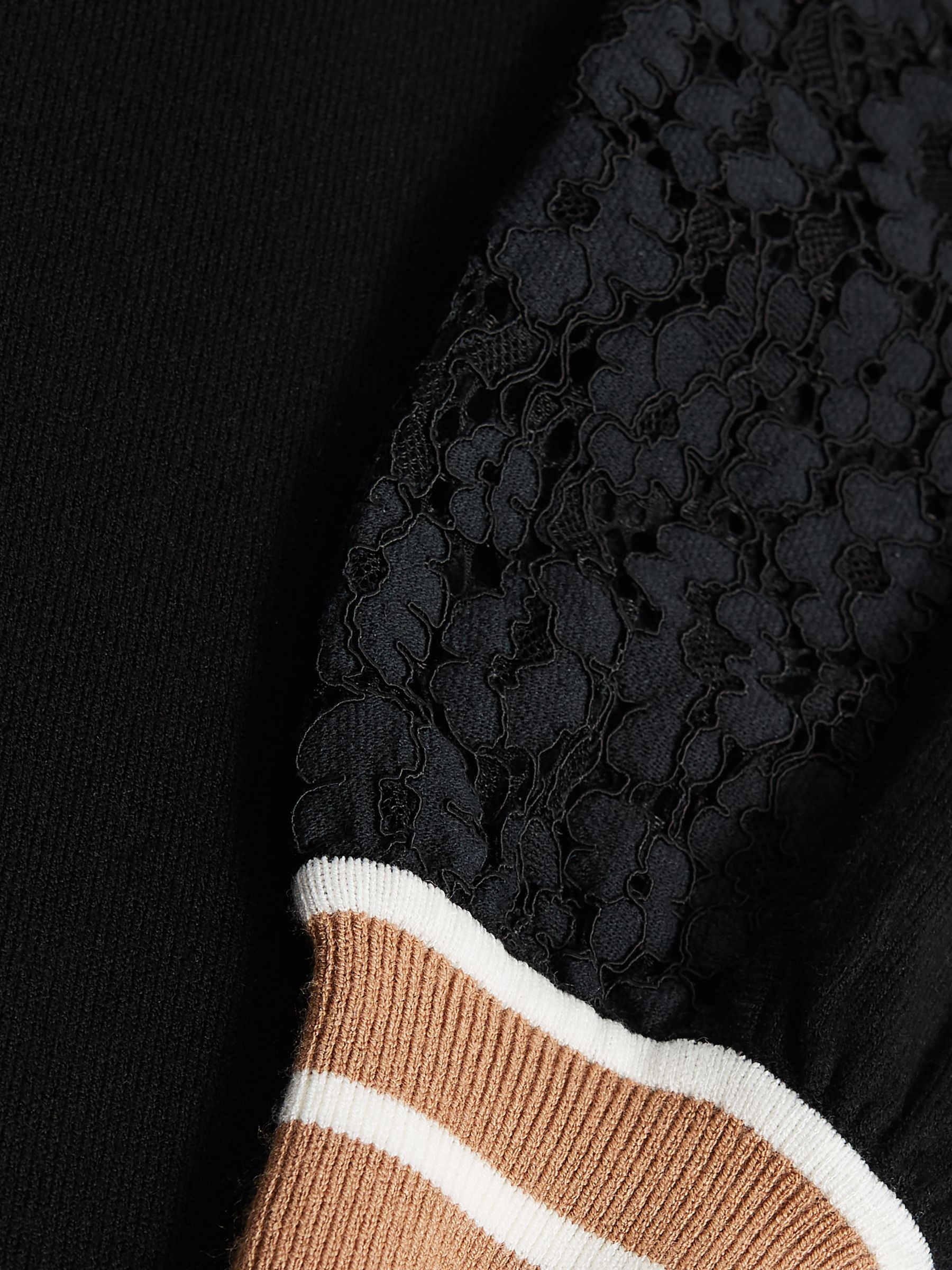 Junior Lace Detail Knitted Dress in Black - Image 7 of 7