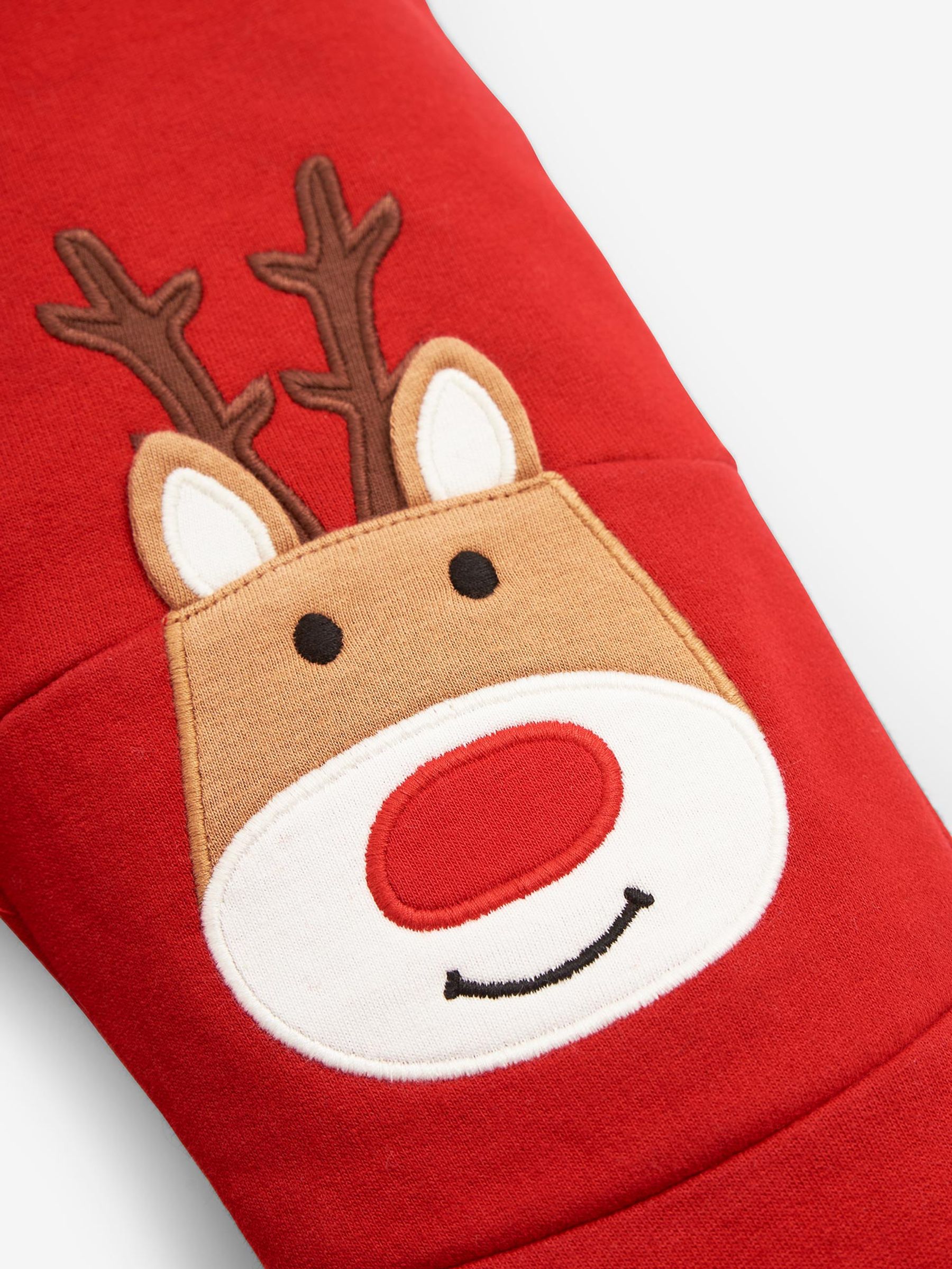 Reindeer Appliqué Knee Joggers in Red - Image 4 of 4