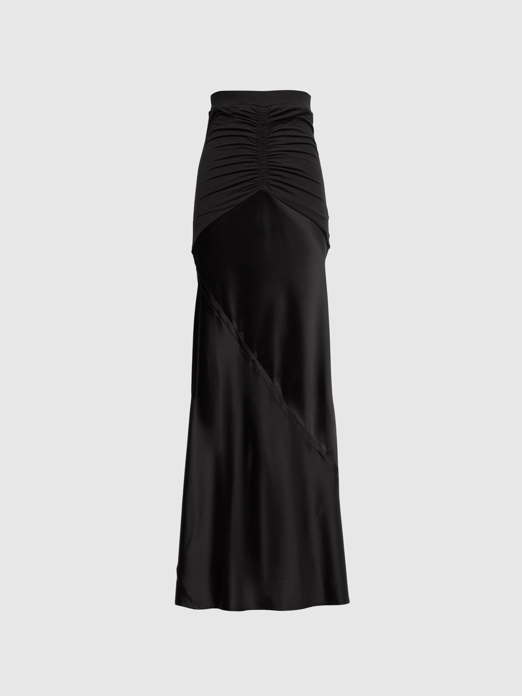 Satin Jersey Blend Maxi Skirt in Black - Image 2 of 6