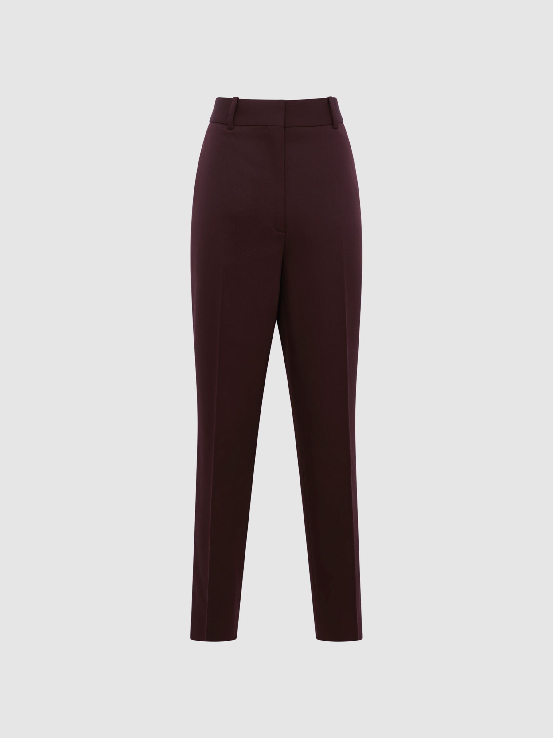 Wool Blend Tailored Trousers in Berry - Image 2 of 6