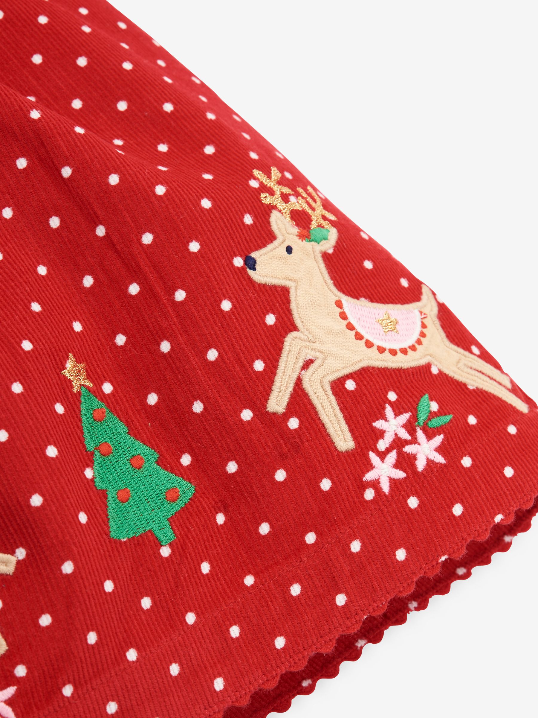 Reindeer Appliqué Cord Dress in Red - Image 4 of 4
