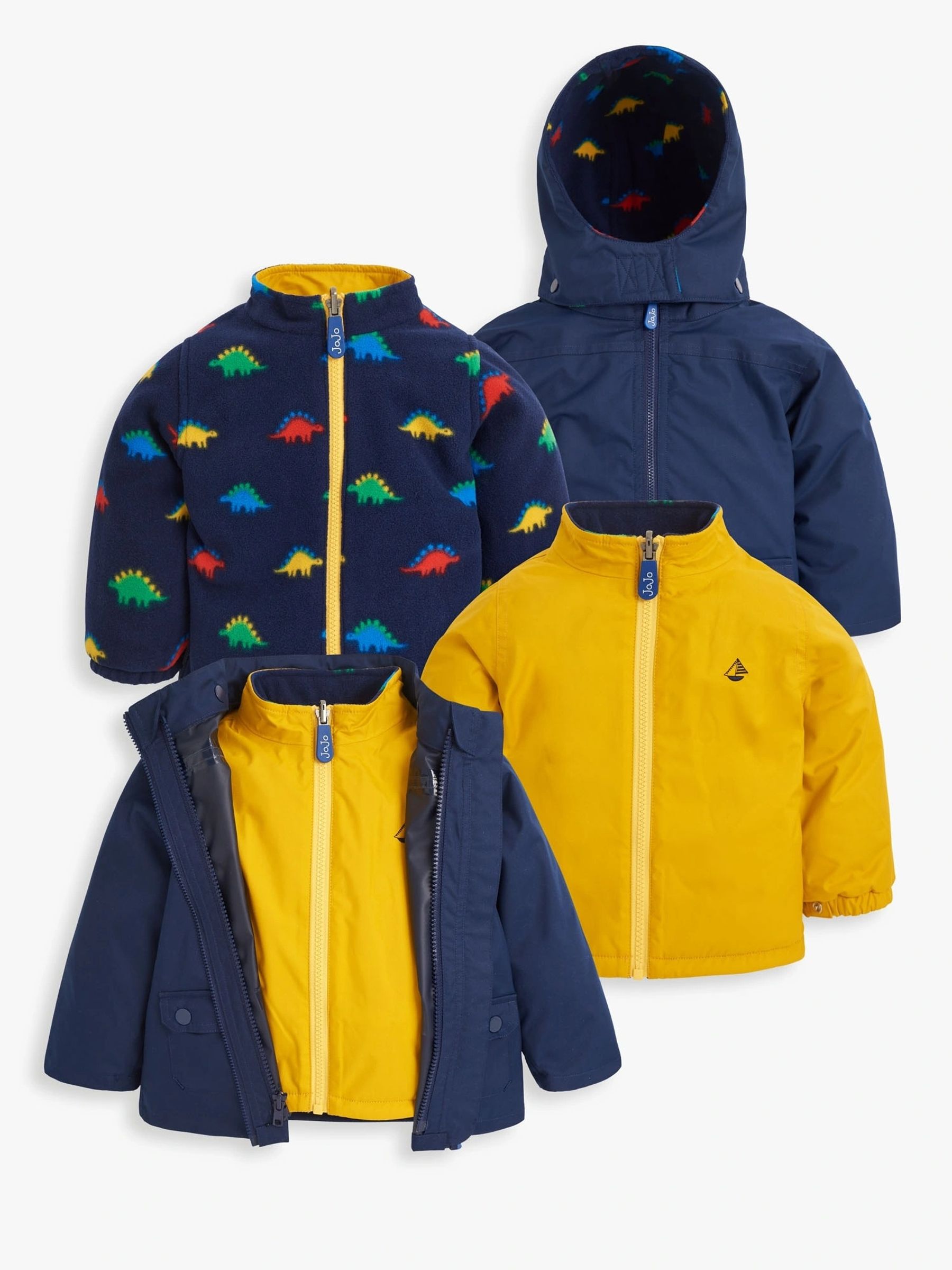 Navy Blue Stegosaurus 4-In-1 Waterproof Polarfleece Jacket - Image 1 of 11