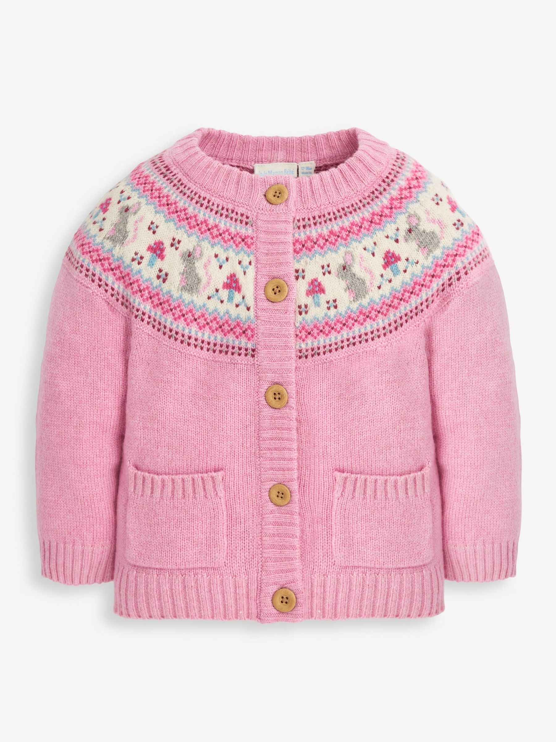 Pink Mouse Fairisle Pattern Cardigan - Image 3 of 4