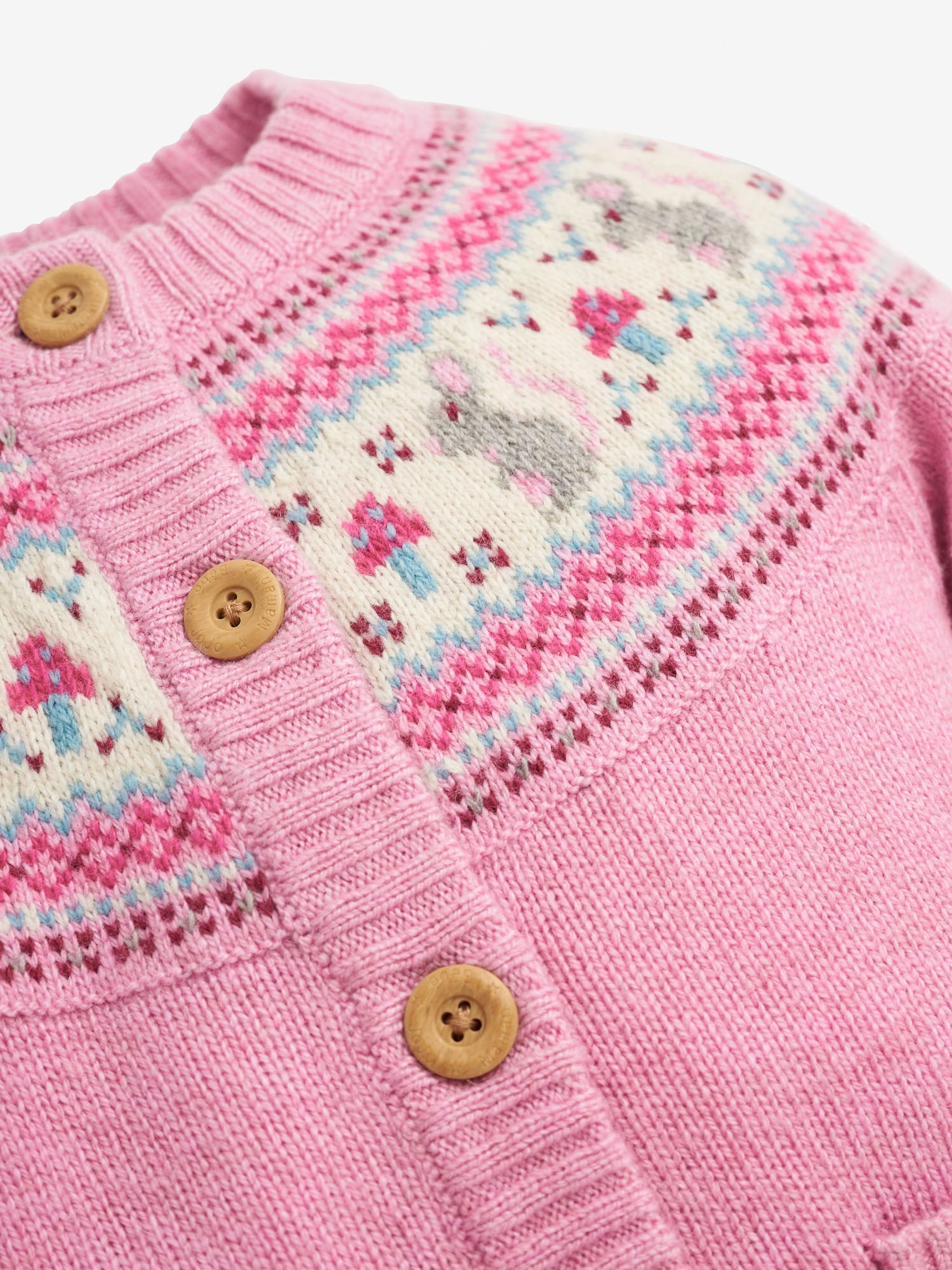 Pink Mouse Fairisle Pattern Cardigan - Image 4 of 4