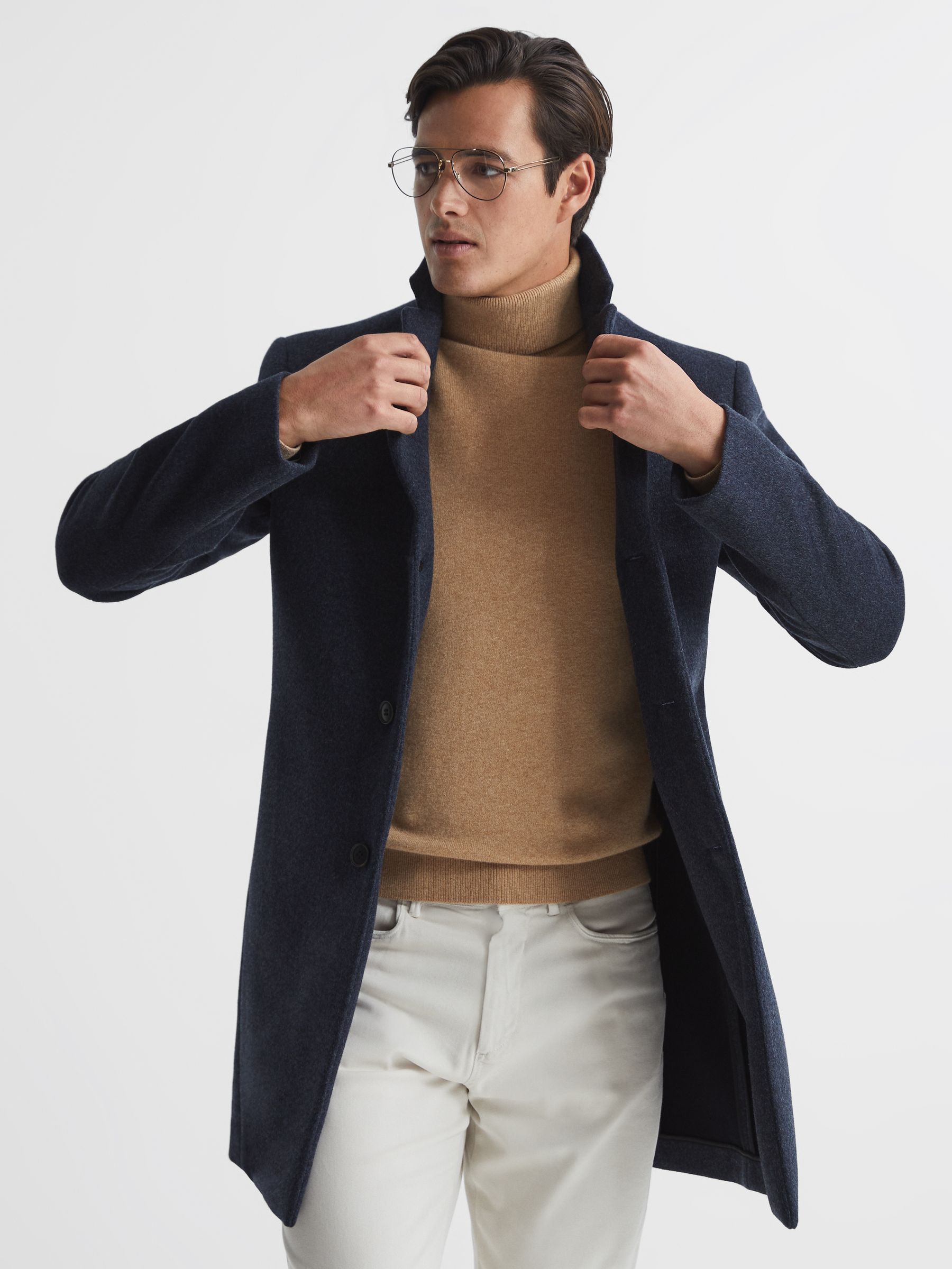 Roll Neck 100% Cashmere Jumper in Camel - Image 6 of 6