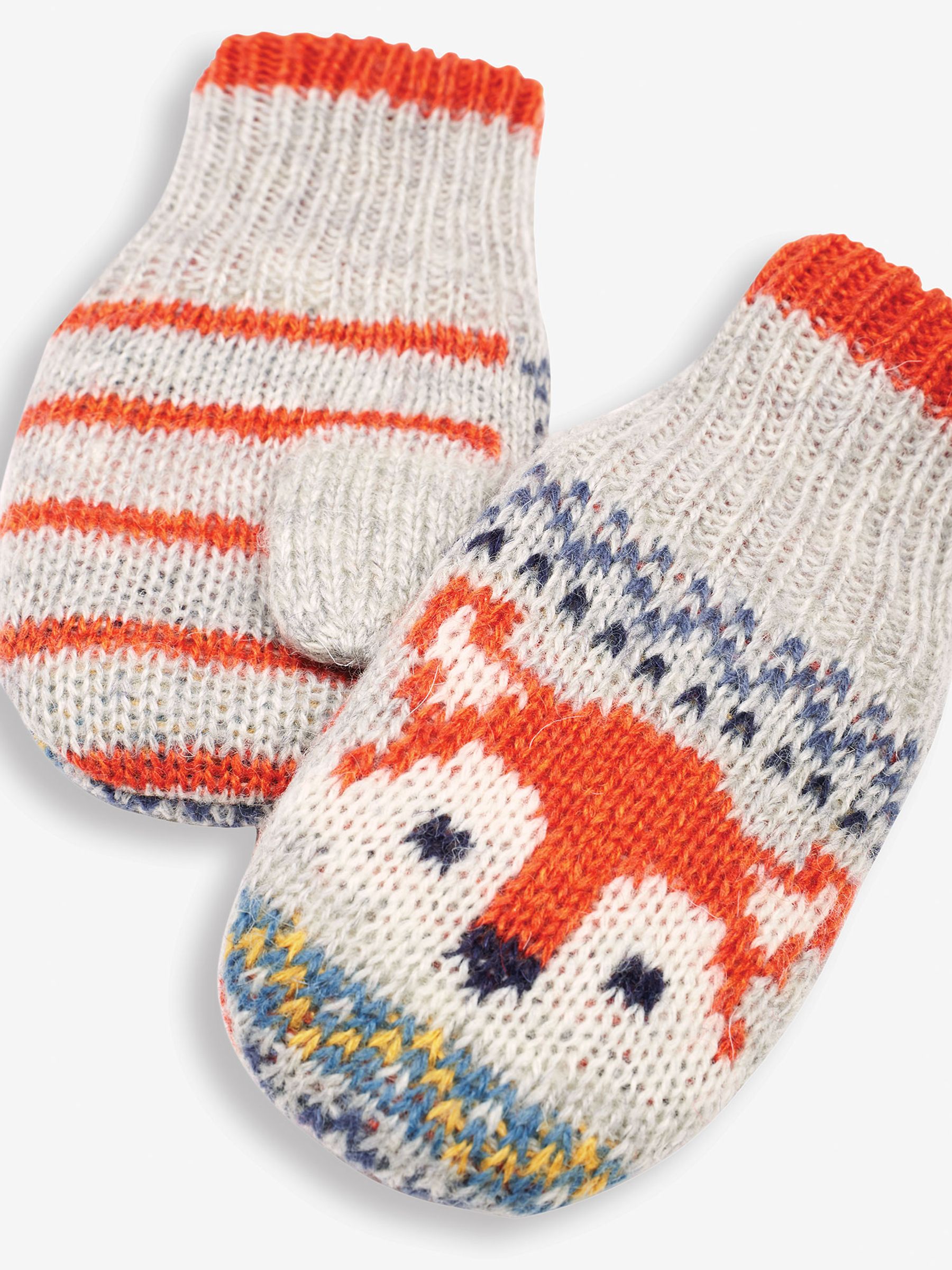 Grey Fox Fairisle Pattern Mittens - Image 3 of 3