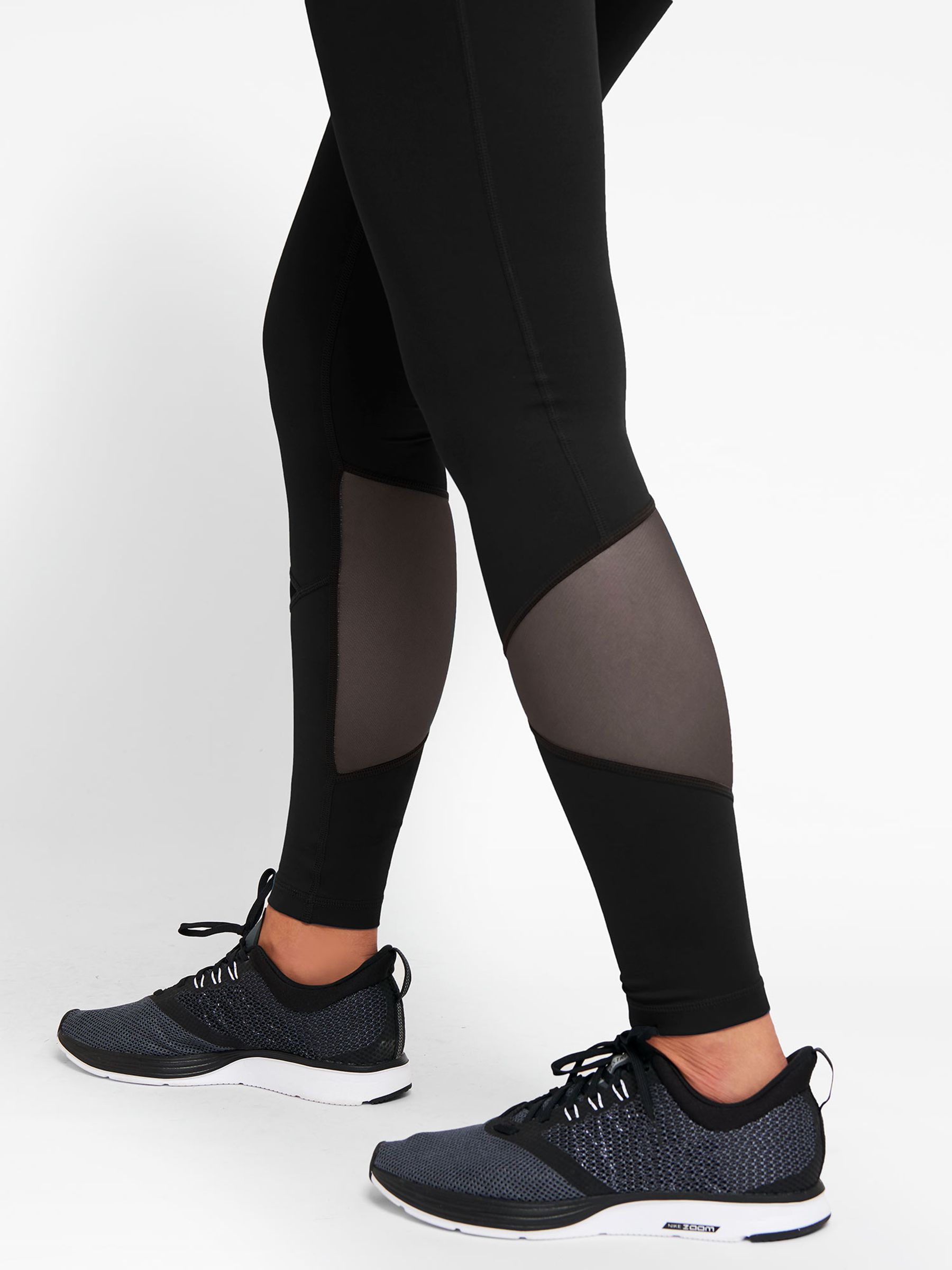 Black Mesh Panel Performance Maternity Workout Leggings - Image 2 of 5