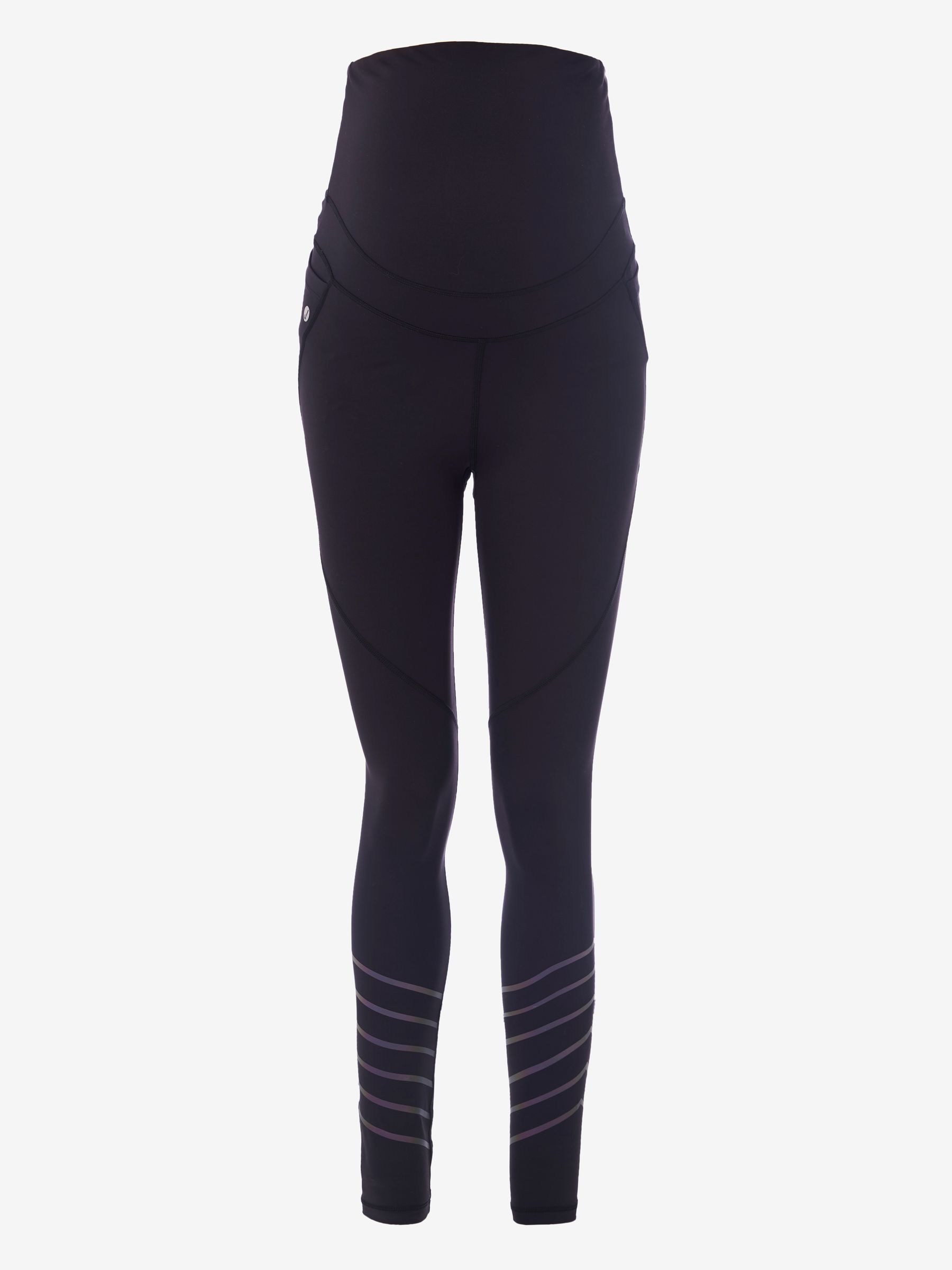 Black Mesh Panel Performance Maternity Workout Leggings - Image 4 of 5