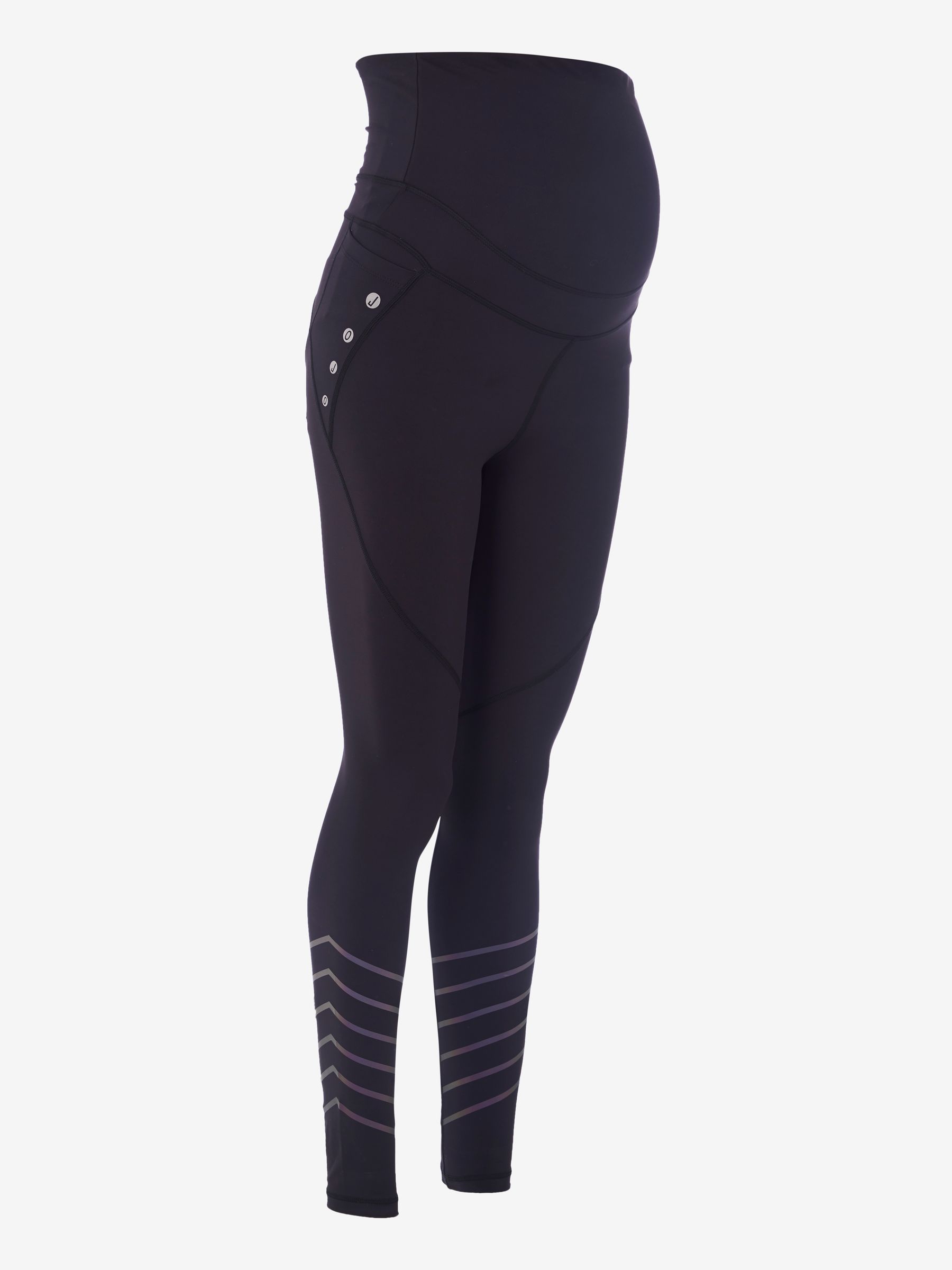 Black Mesh Panel Performance Maternity Workout Leggings - Image 8 of 8