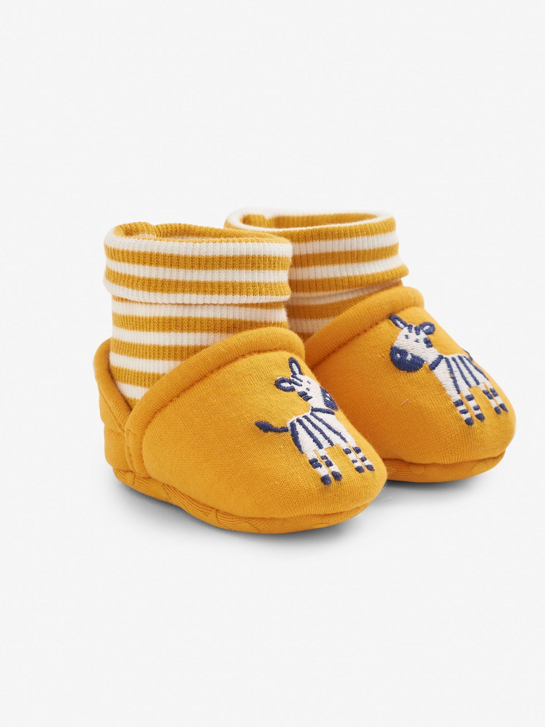 Zebra Baby Slippers in Mustard - Image 1 of 1