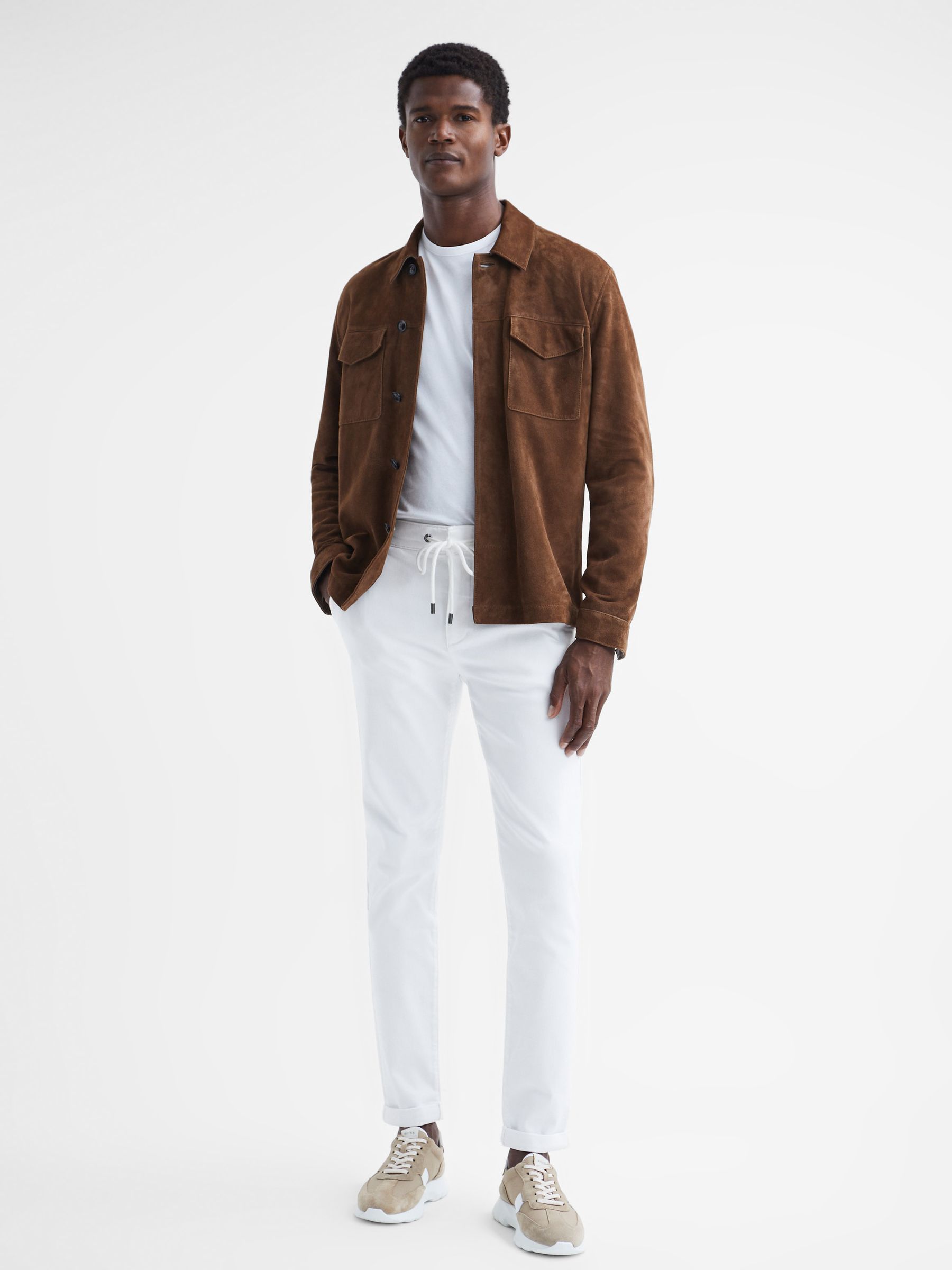 Paige Brushed Sweatpants in White - Image 3 of 5