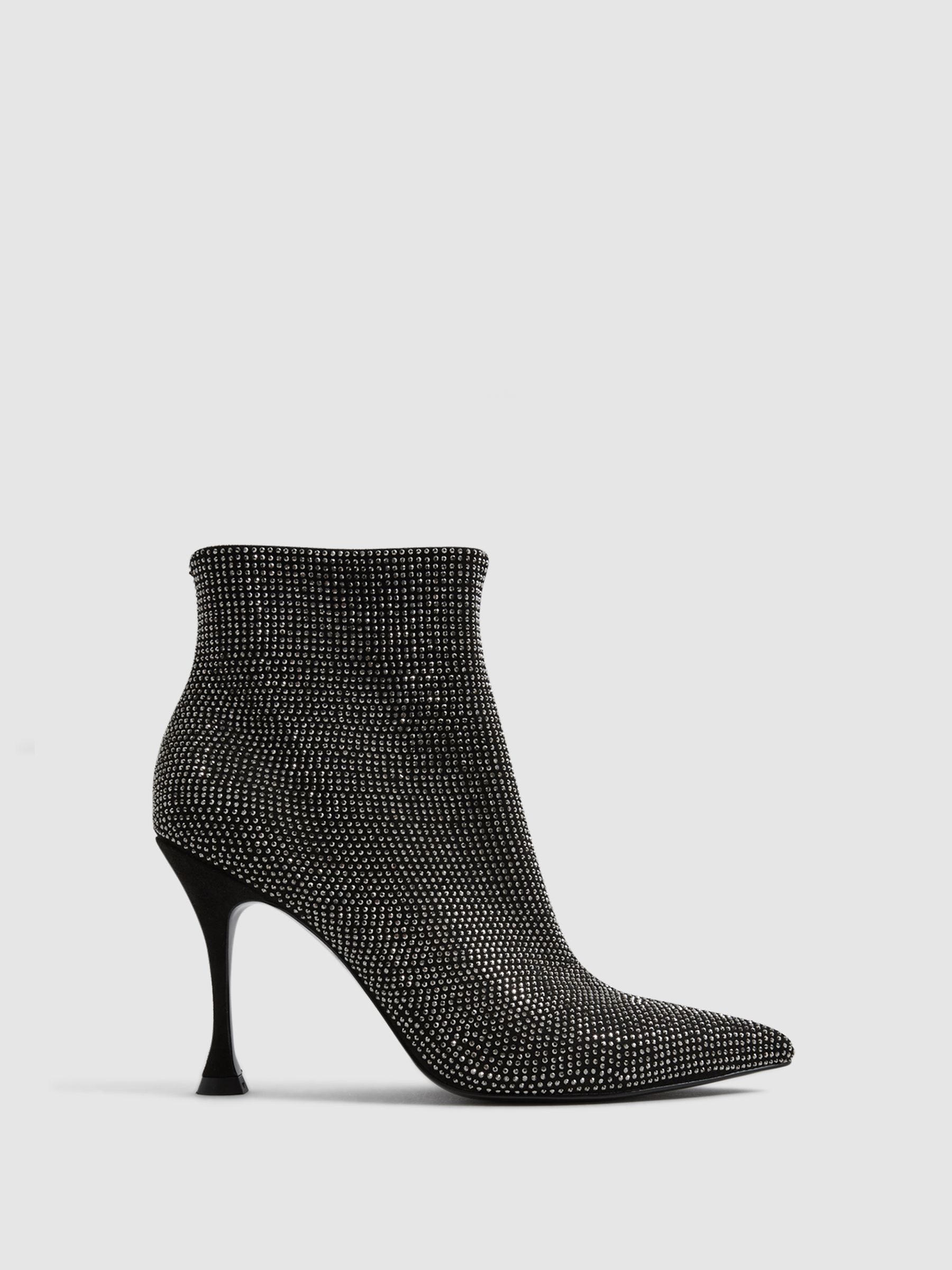 Crystal Point Ankle Boots in Black - Image 1 of 8 Crystal Point Ankle Boots in Black - Image 1 of 8