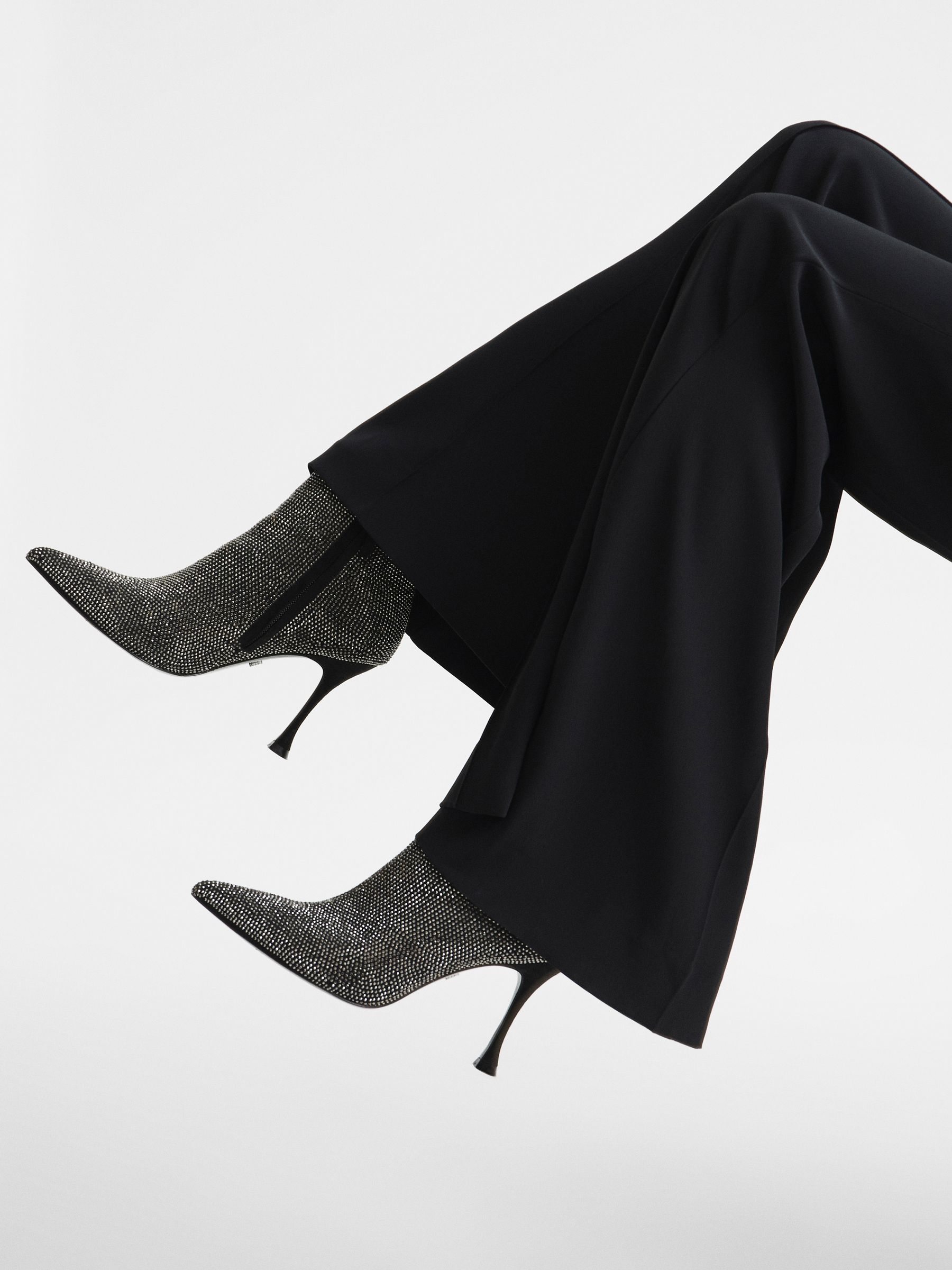 Crystal Point Ankle Boots in Black - Image 4 of 8