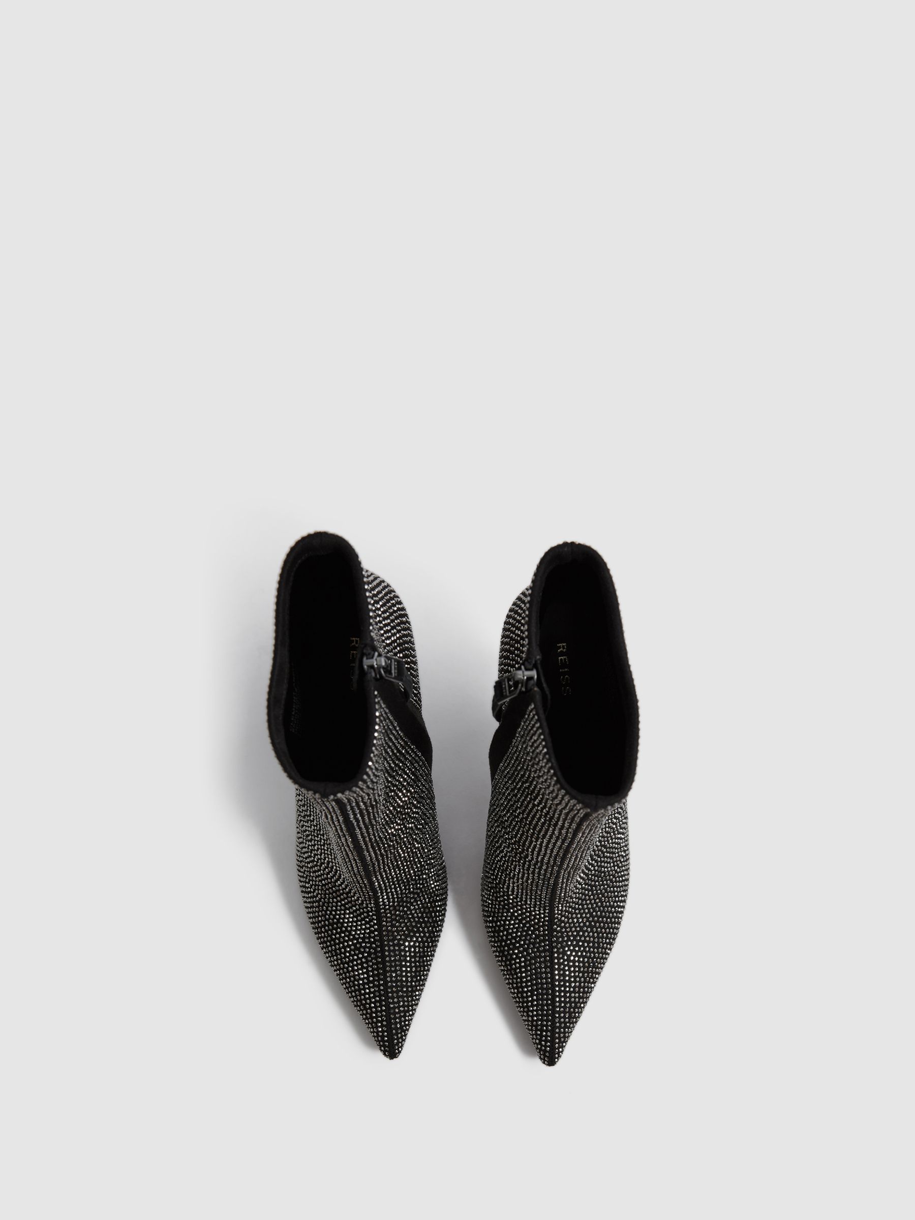 Crystal Point Ankle Boots in Black - Image 5 of 8