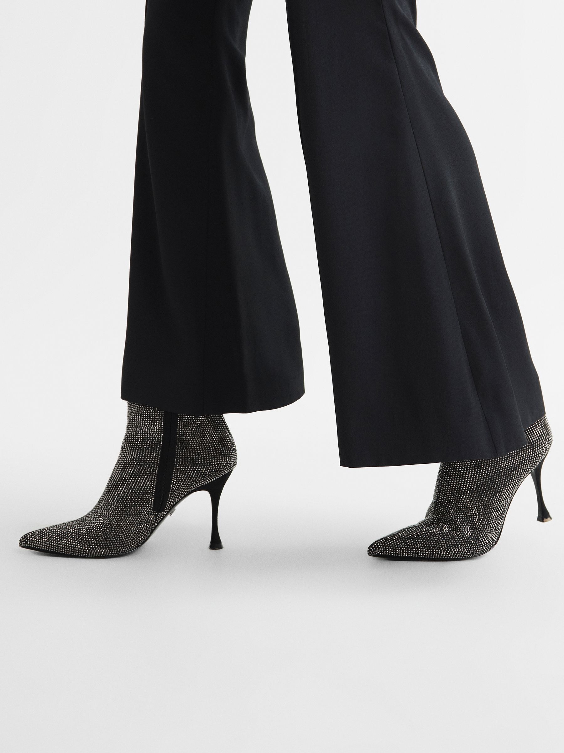 Crystal Point Ankle Boots in Black - Image 6 of 8