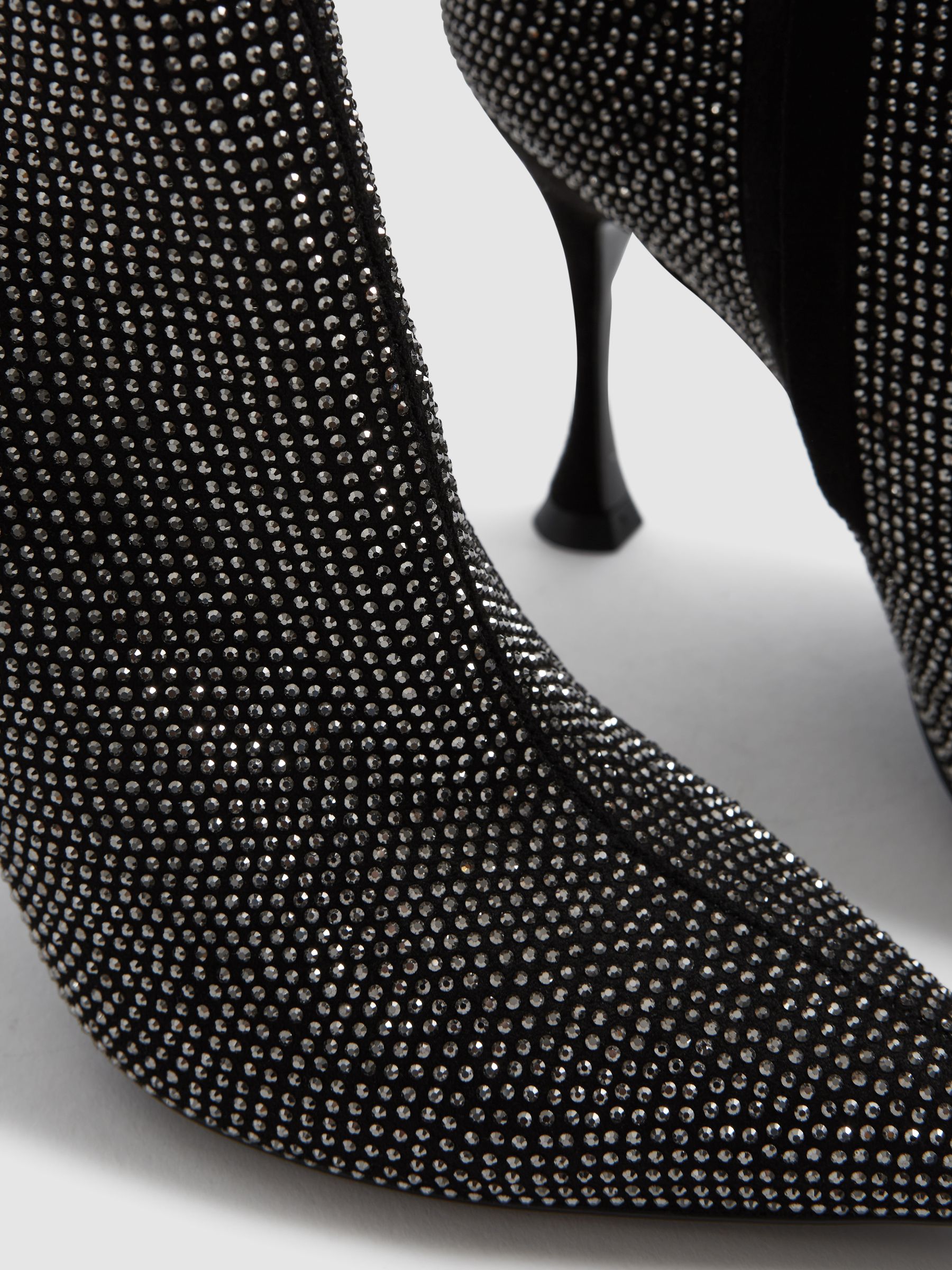 Crystal Point Ankle Boots in Black - Image 7 of 8