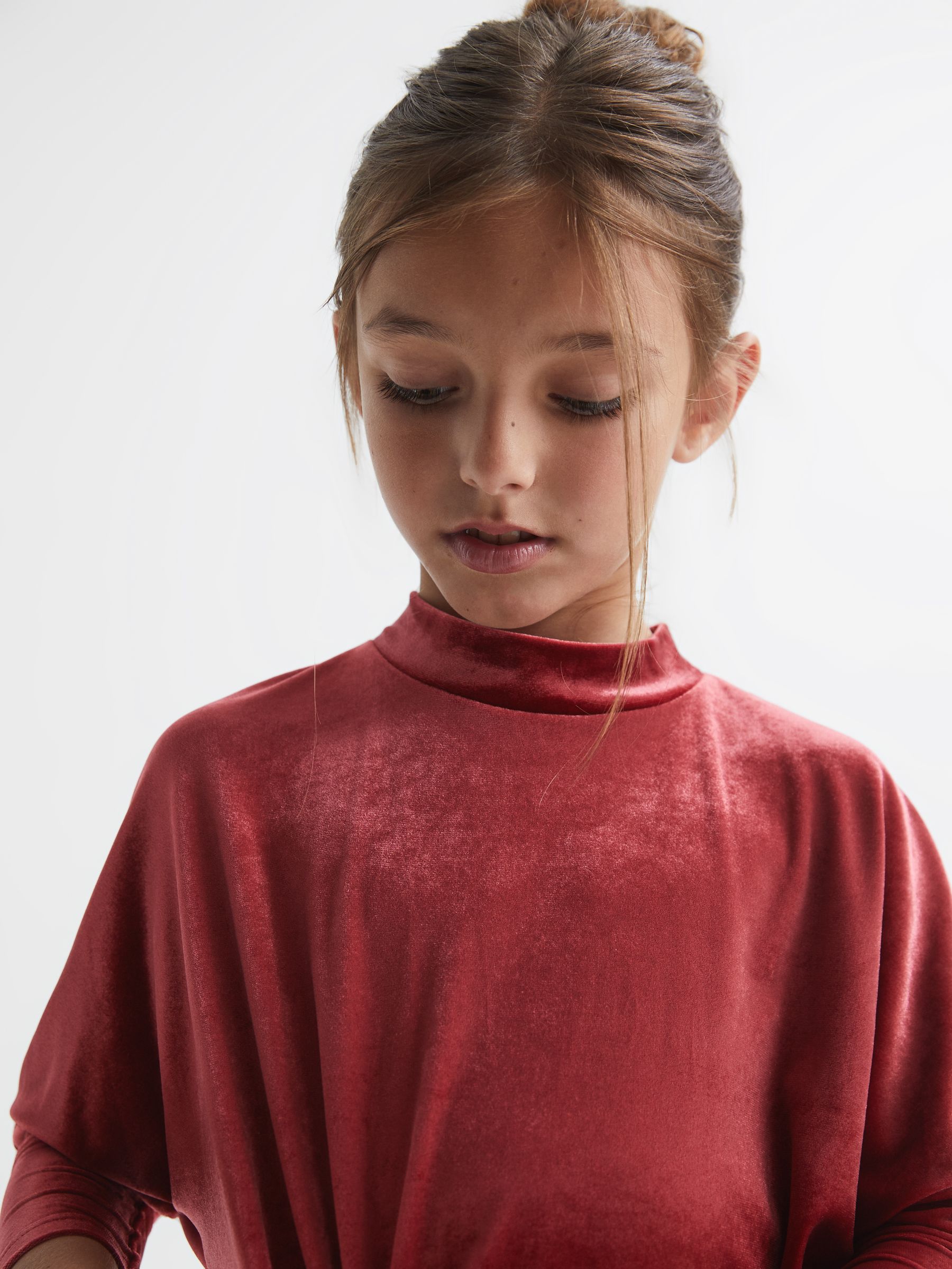 Junior Velvet Tie Side Dress in Pink - Image 4 of 7