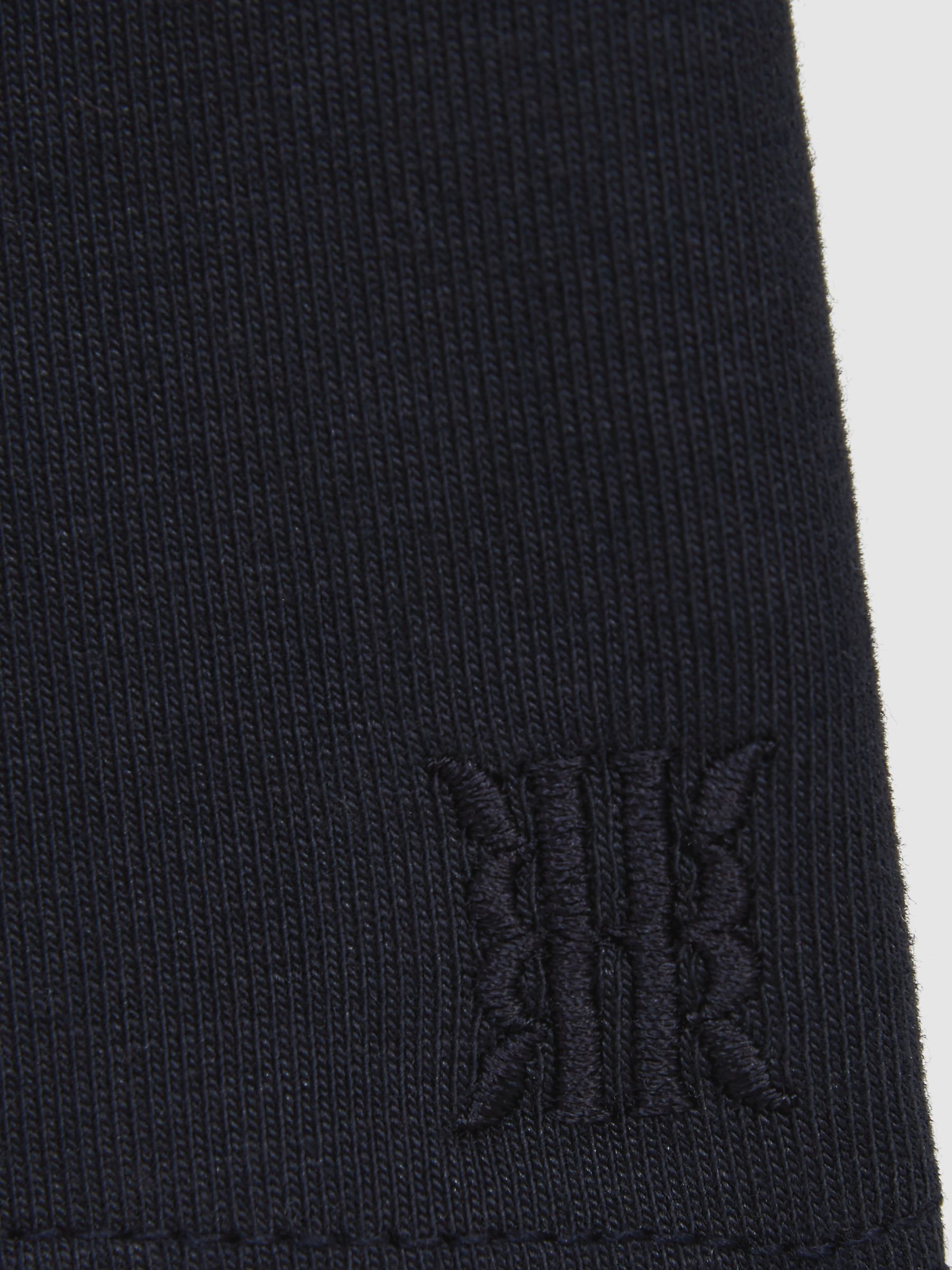 Cotton Blend Roll Neck Top in Navy - Image 6 of 6
