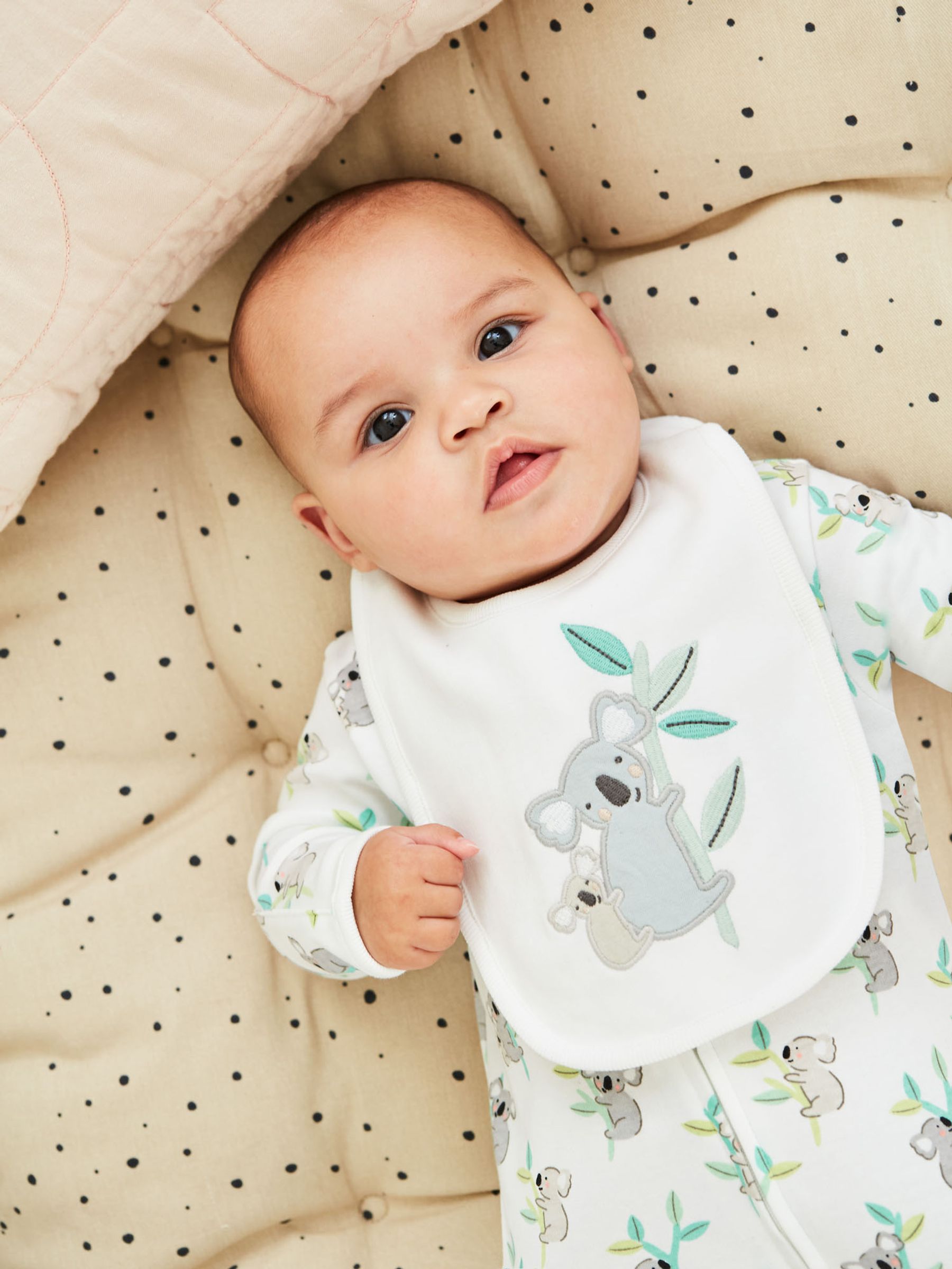 Koala Appliqué Bib in White - Image 1 of 2
